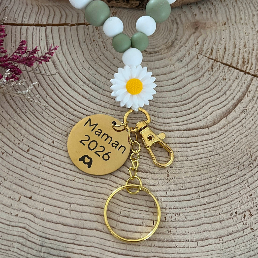 Porte Clef futur maman vert Ma boutique
