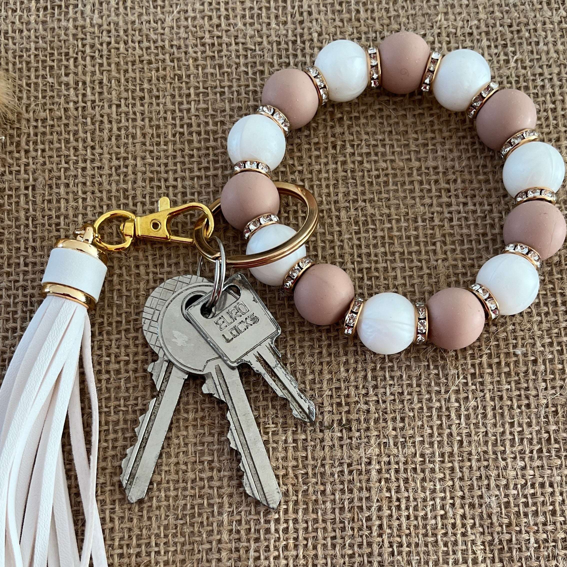 Porte Clef style bracelet beige Ma boutique
