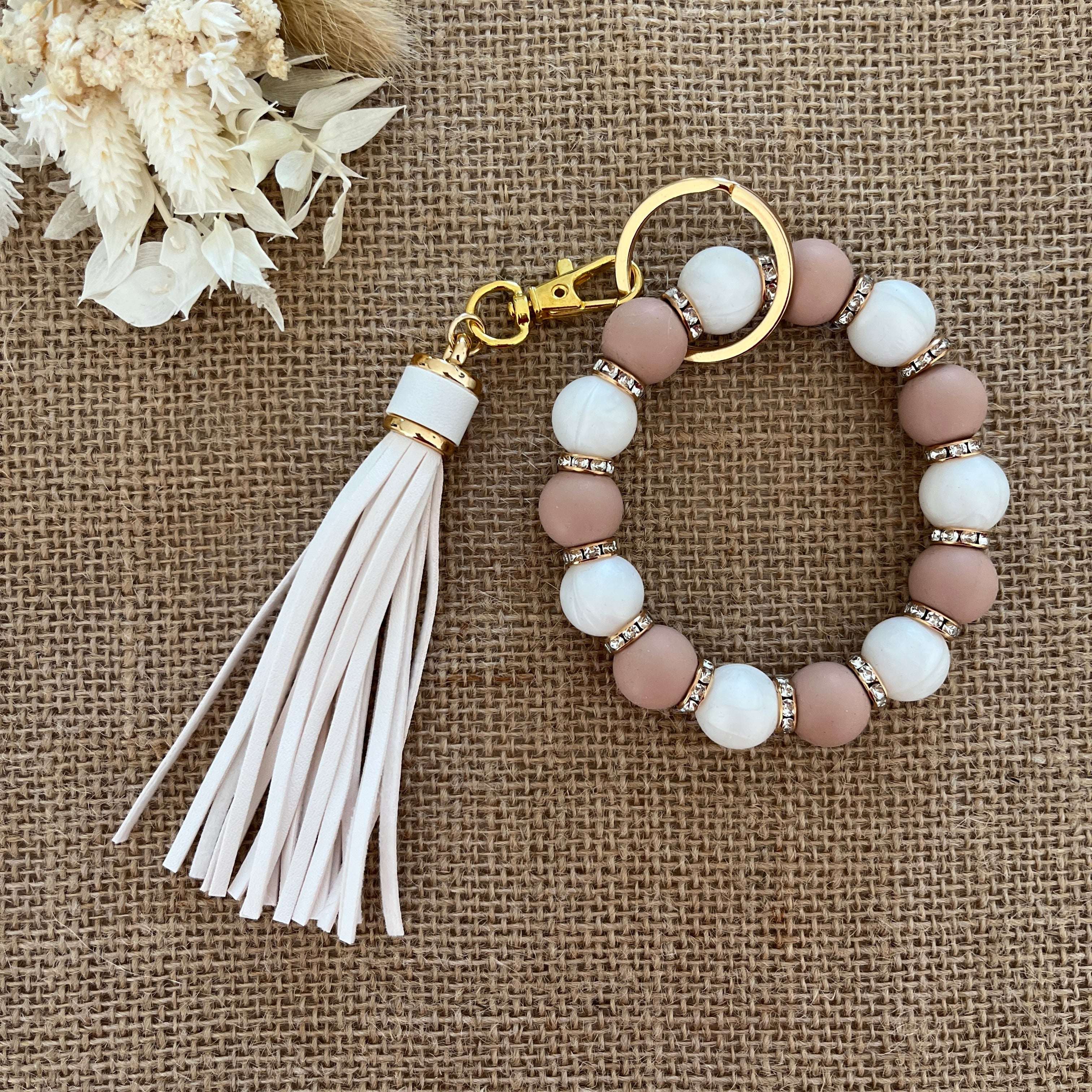 Porte Clef style bracelet beige Ma boutique
