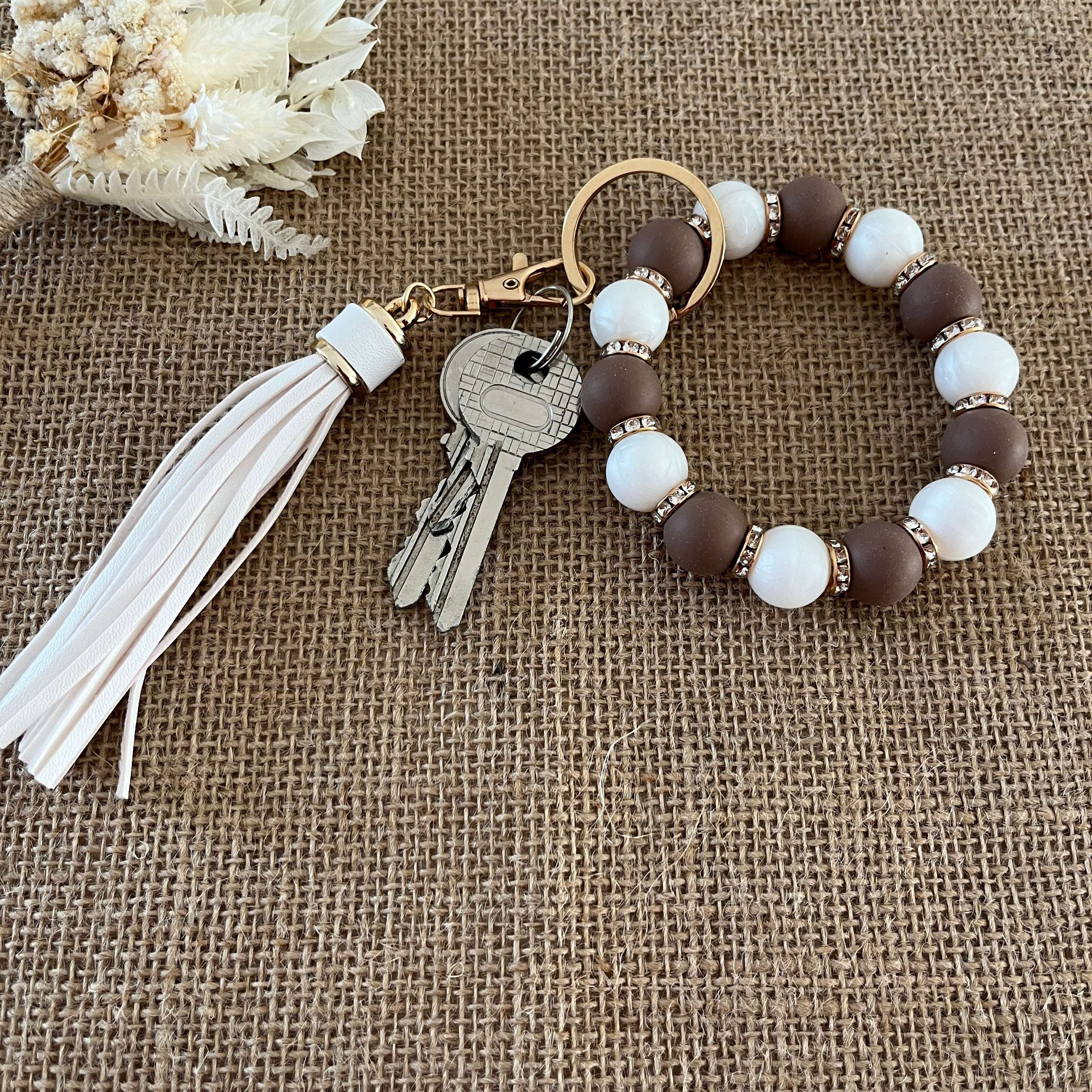 Porte Clef style bracelet marron Ma boutique