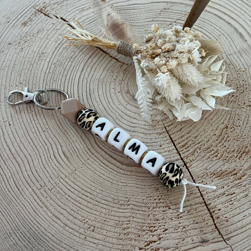 Porte Clef -  Prénom Léopard Ma boutique