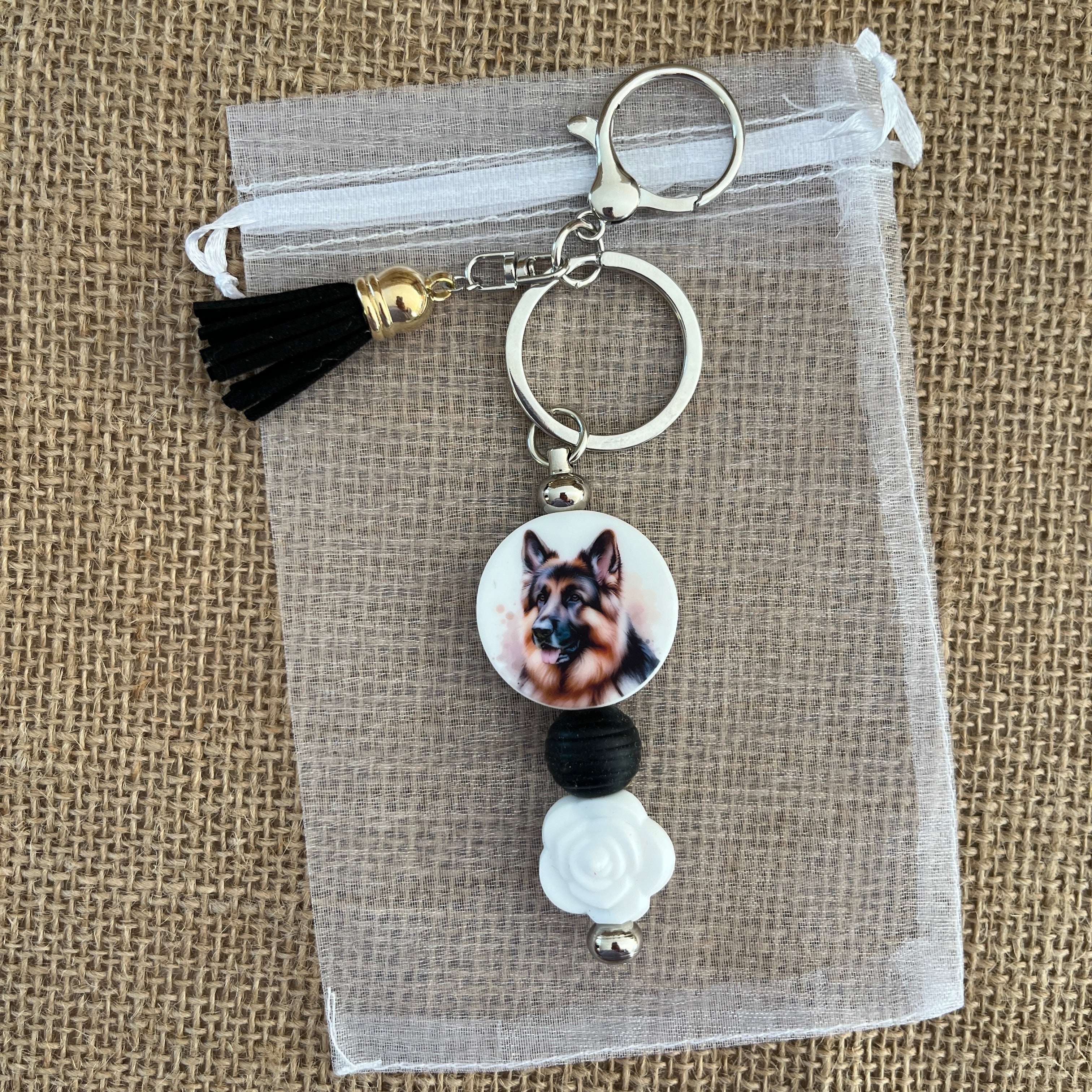 Porte-clé Berger Allemand – Bijou de sac original amoureux des chiens Lanyard & Co