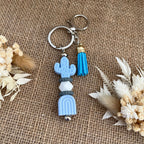 Bijou de Sac Perles Silicone – Porte-Clés Tendance Bleu Lanyard & Co