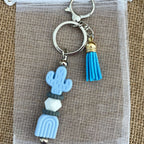 Bijou de Sac Perles Silicone – Porte-Clés Tendance Bleu Lanyard & Co