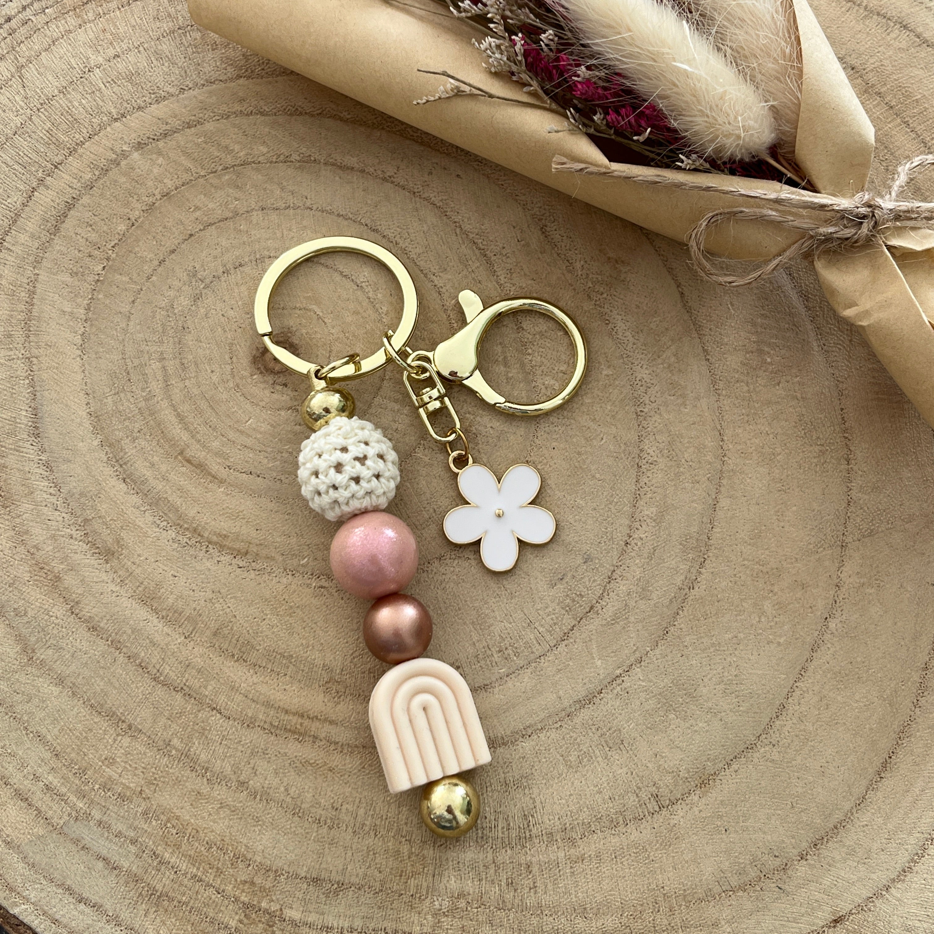 Bijoux de sac - Arc en ciel Crème