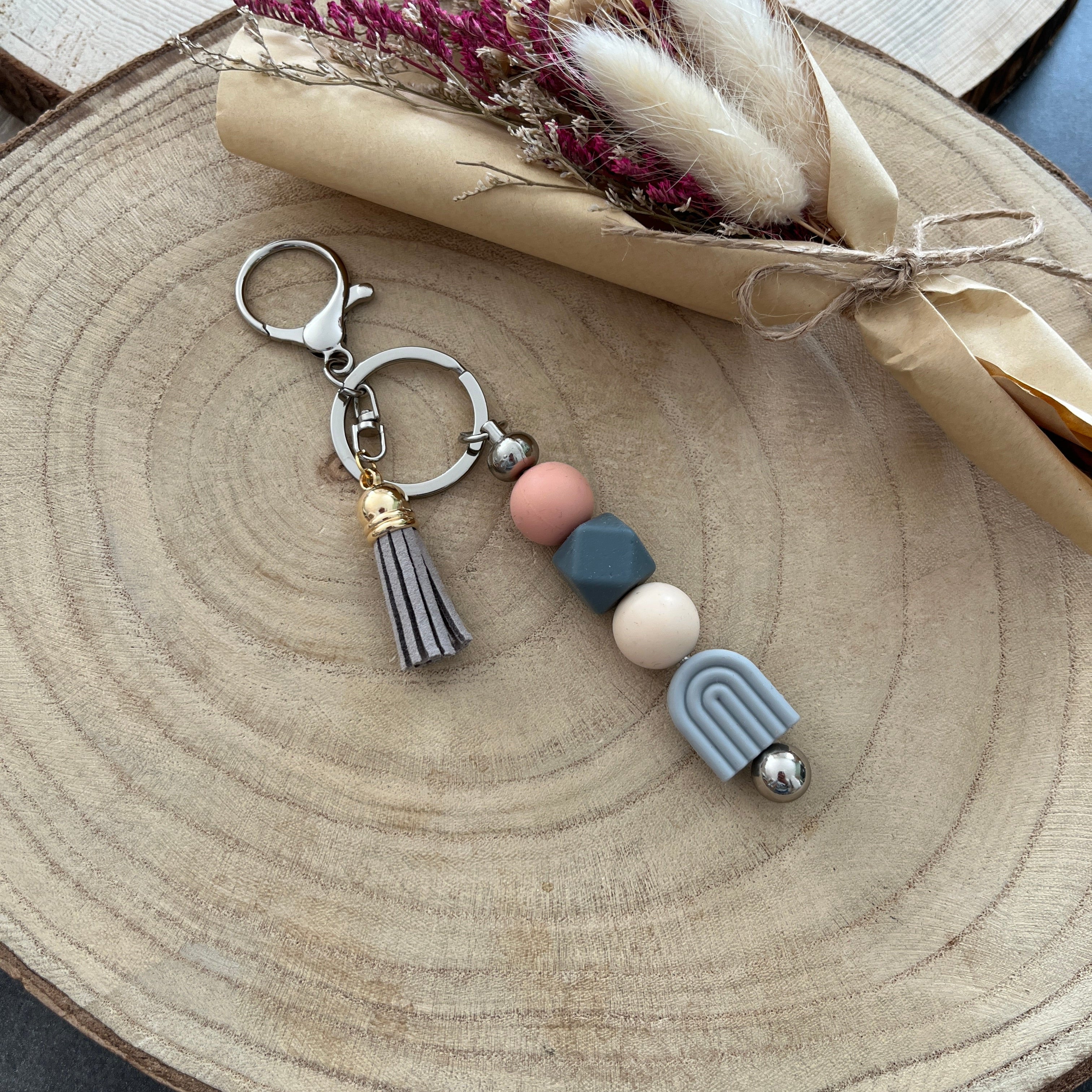 Bijoux de sac - Arc ciel Gris