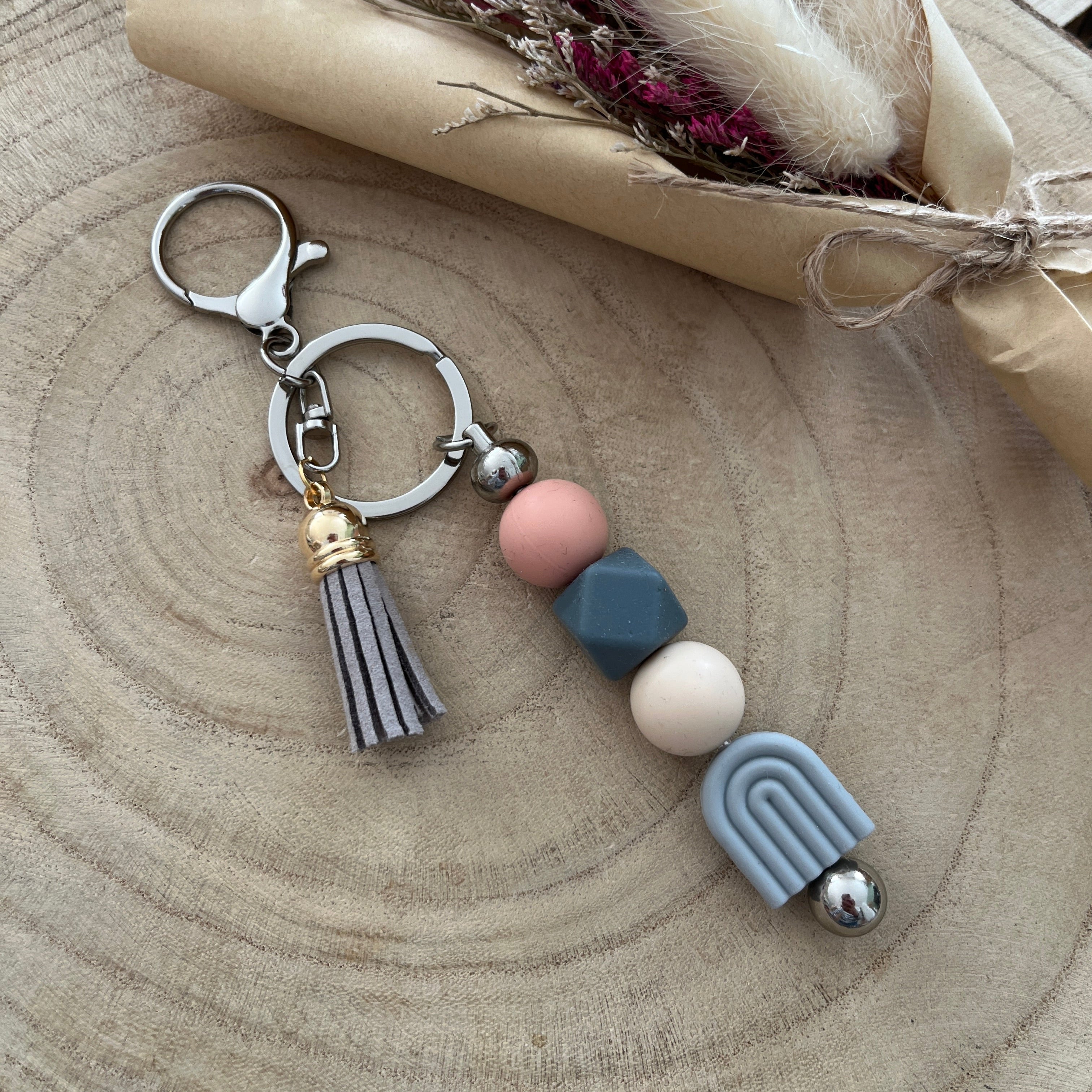 Bijoux de sac - Arc ciel Gris