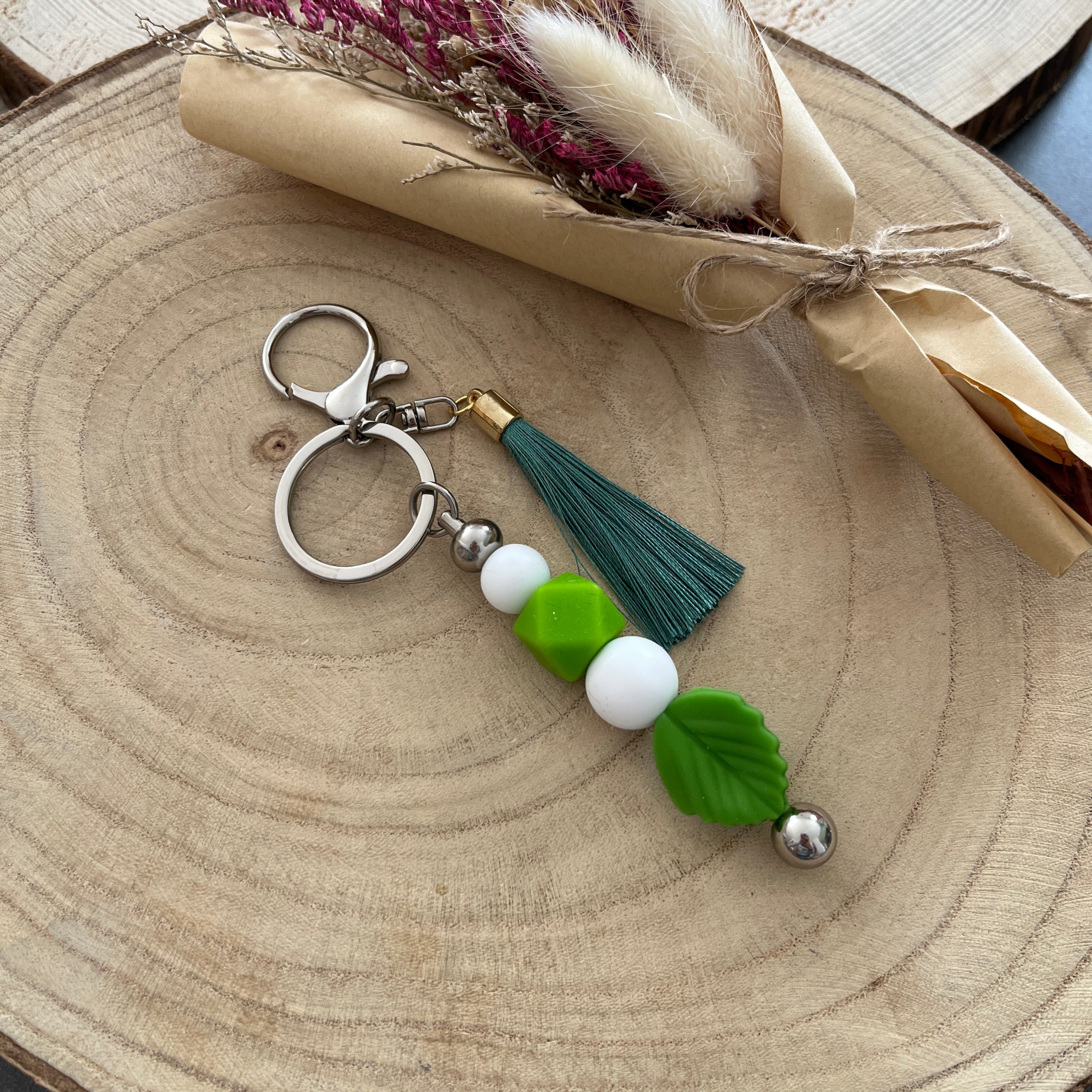 Bijoux de sac - Vert Blanc