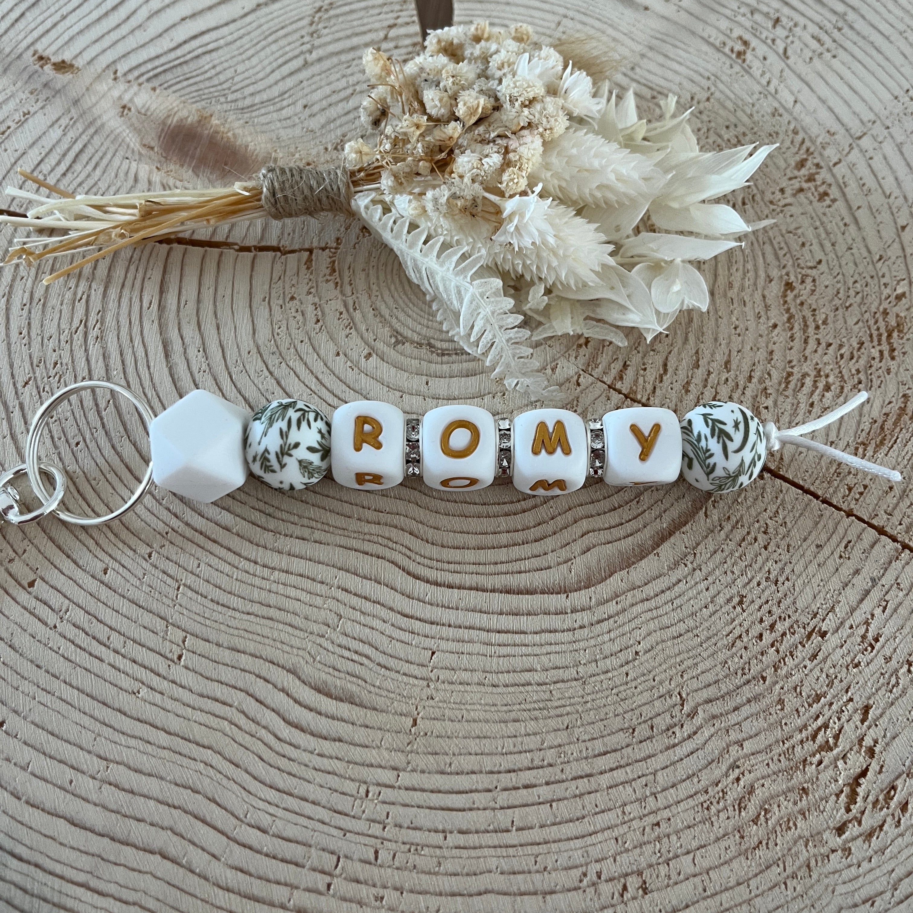 Porte Clef -  Prénom Feuilles