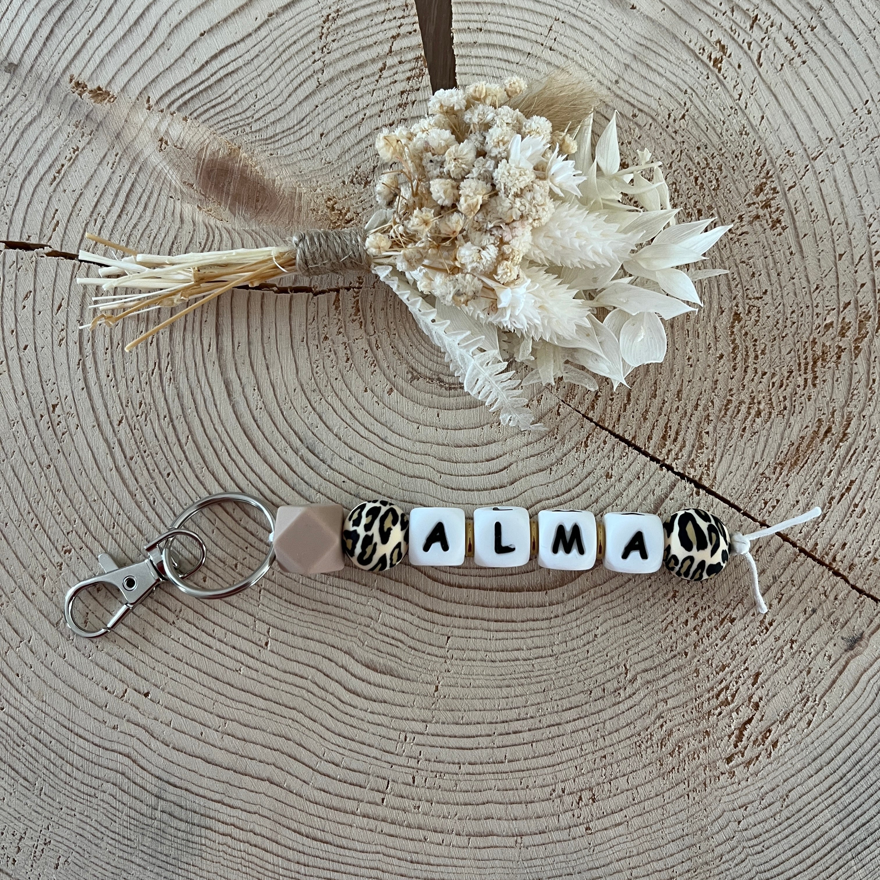 Porte Clef -  Prénom Léopard