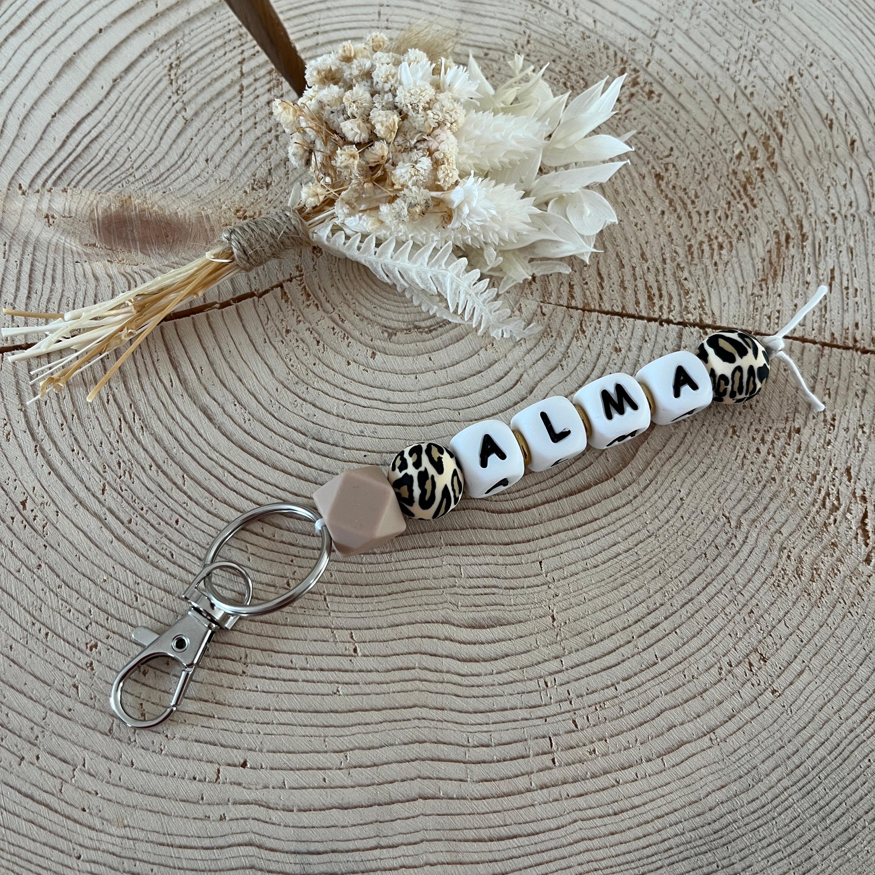 Porte Clef -  Prénom Léopard