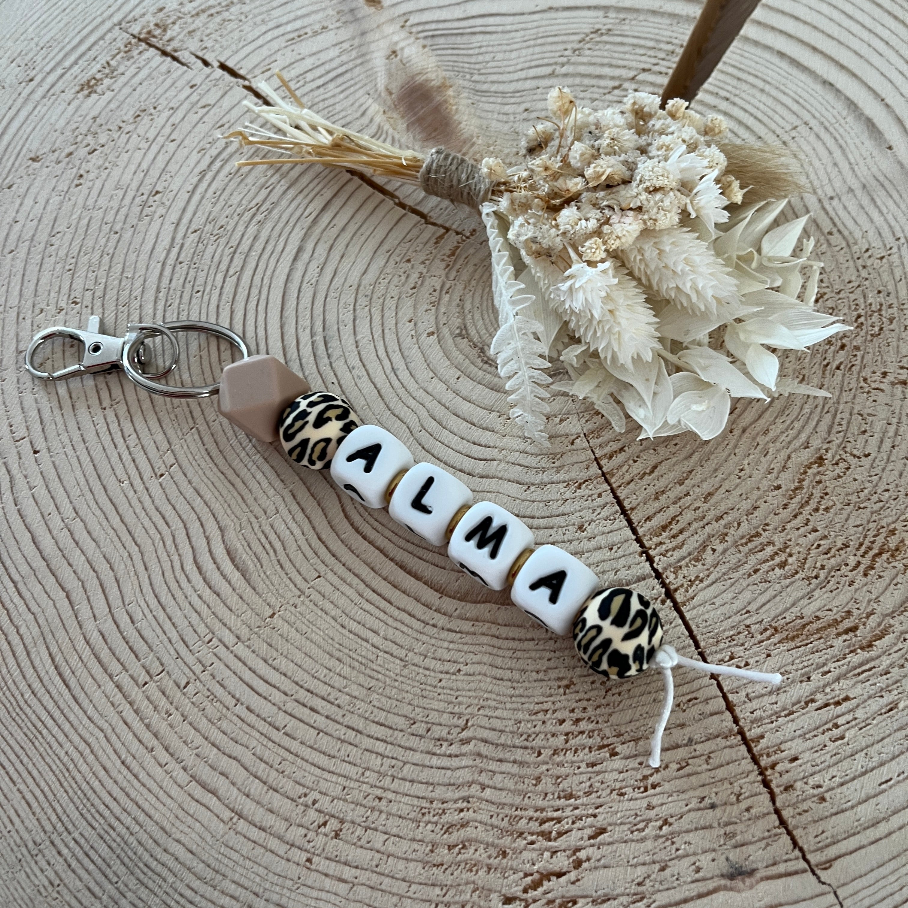 Porte Clef -  Prénom Léopard