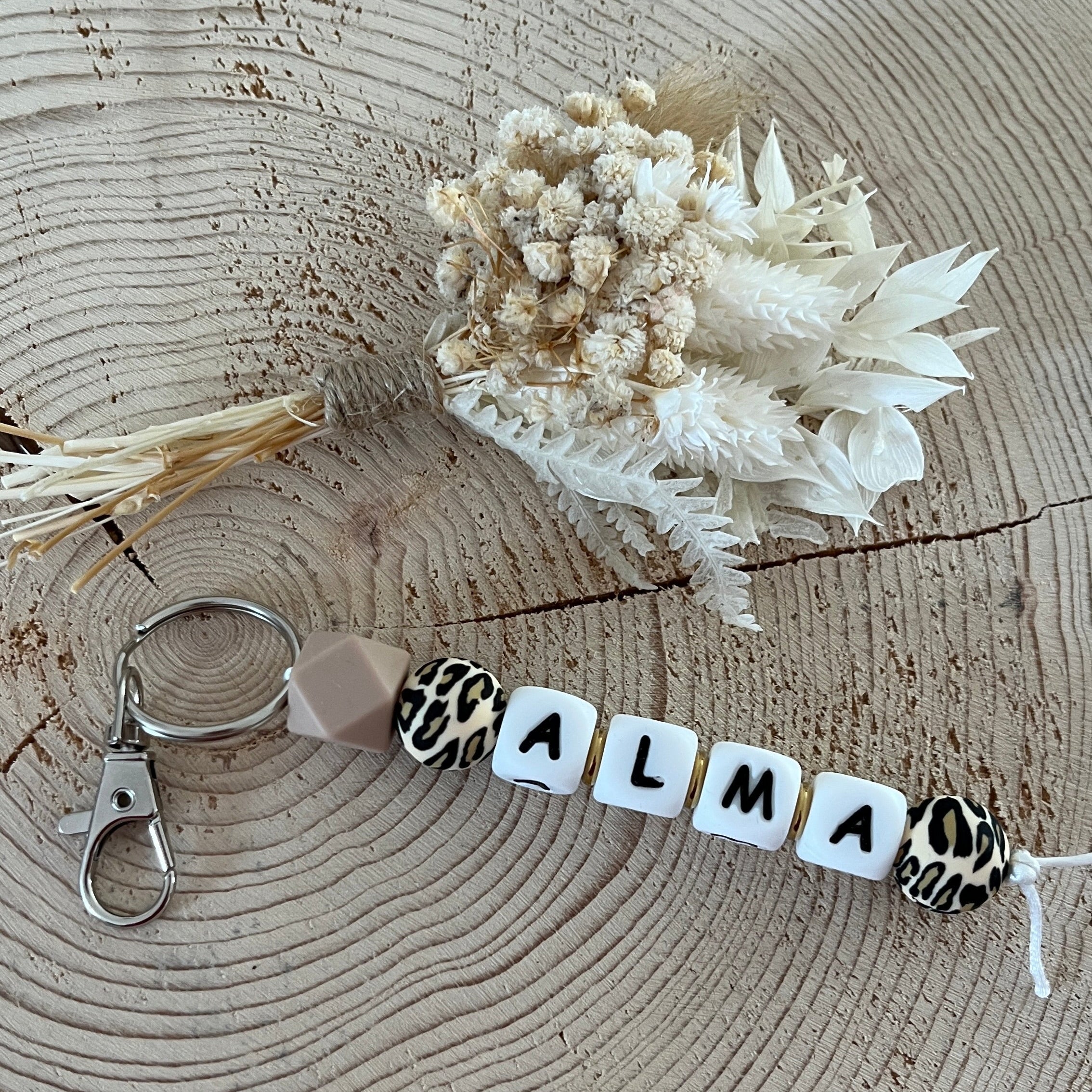 Porte Clef -  Prénom Léopard