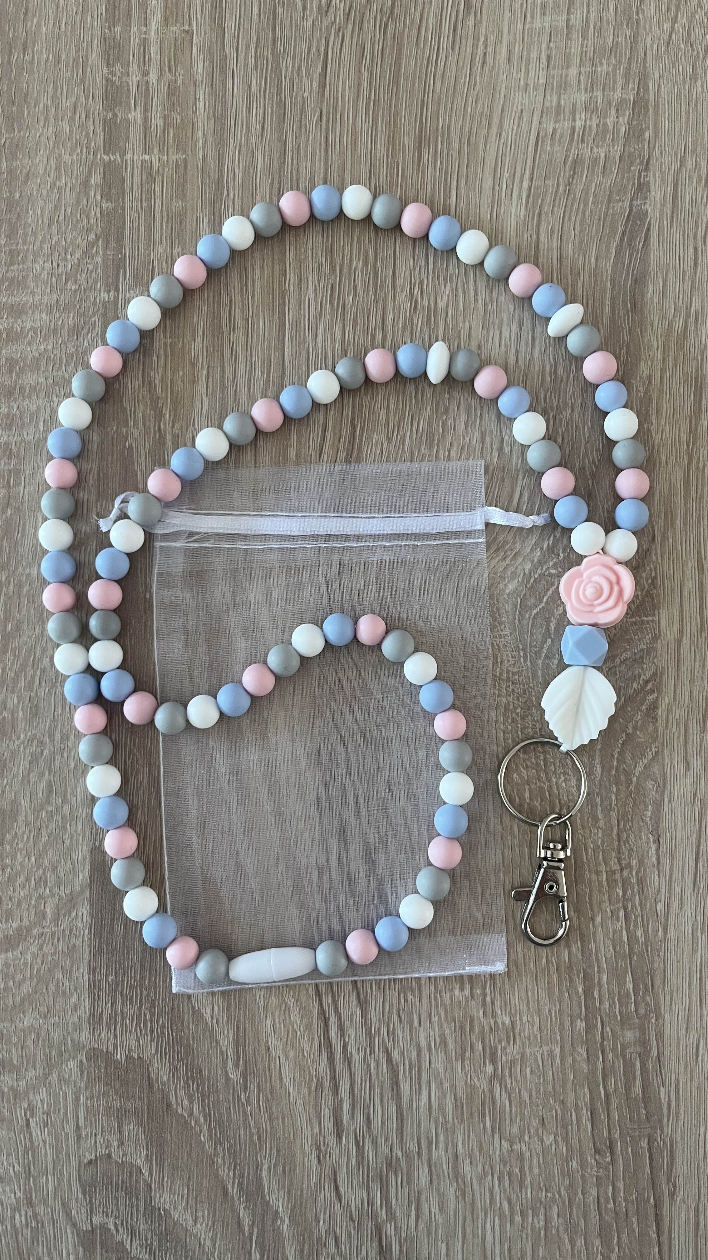 Tour de Cou - Bleu ciel et Rose