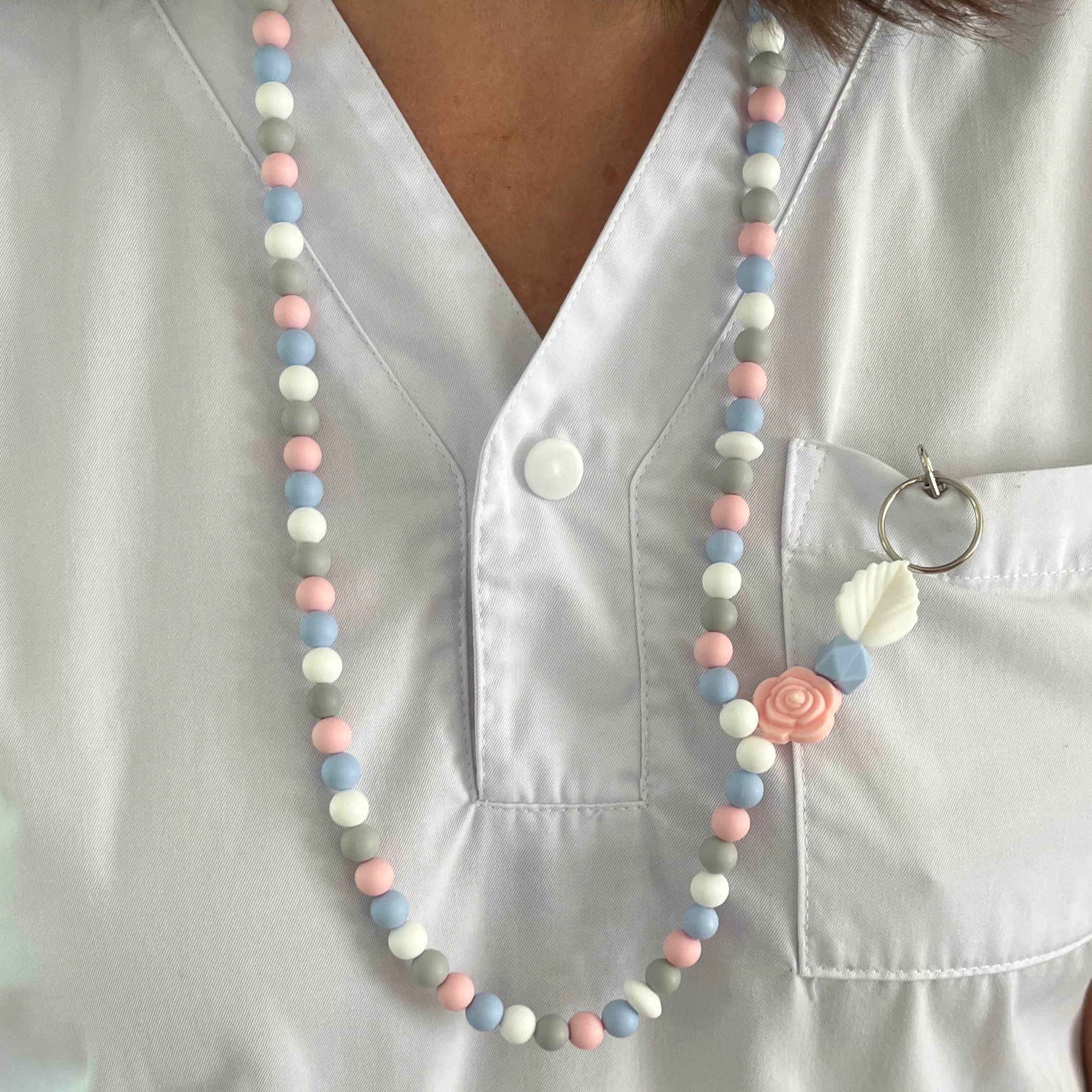 Tour de Cou - Bleu ciel et Rose