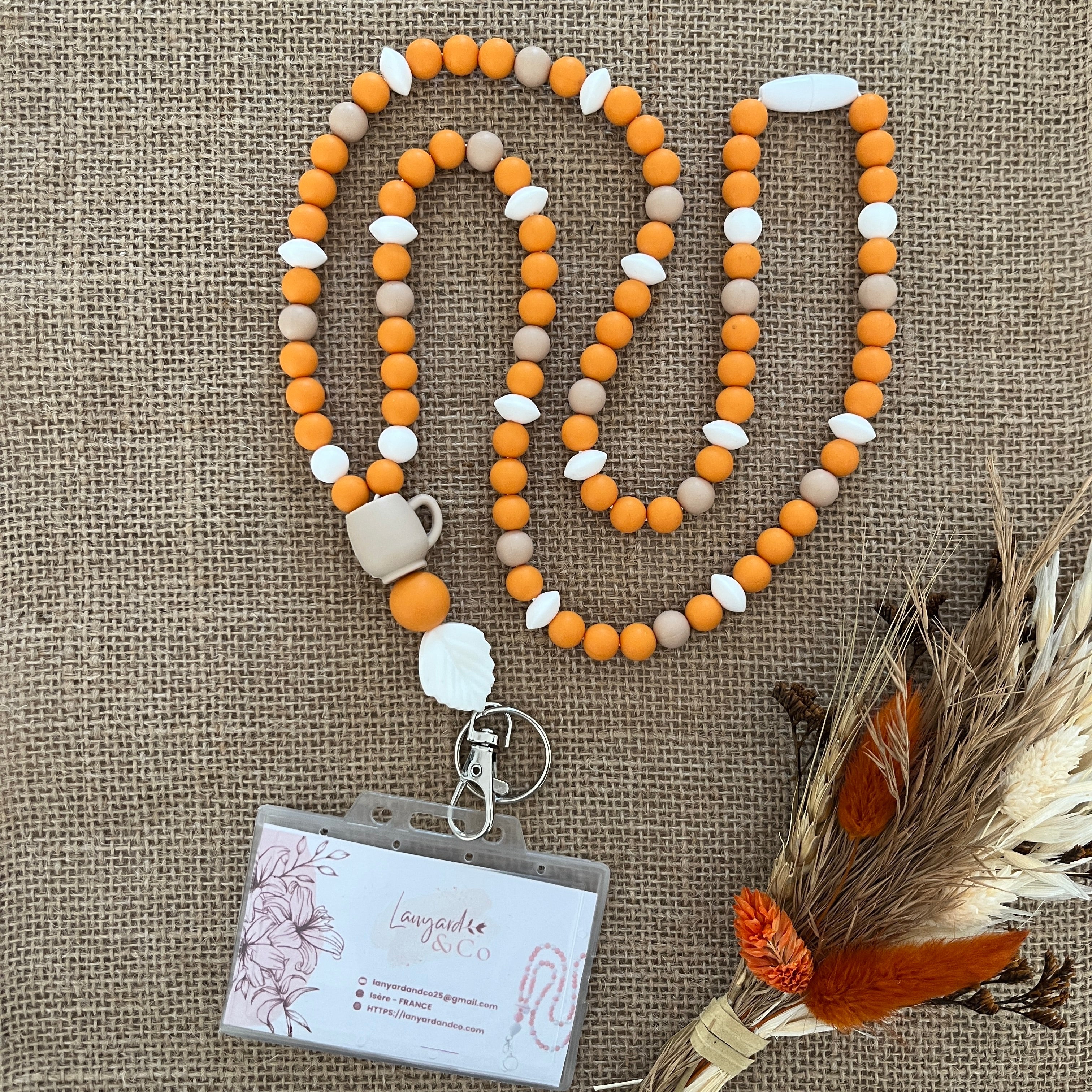 Tour de Cou Mangue – Lanyard Coloré en Perles Silicone Ma boutique