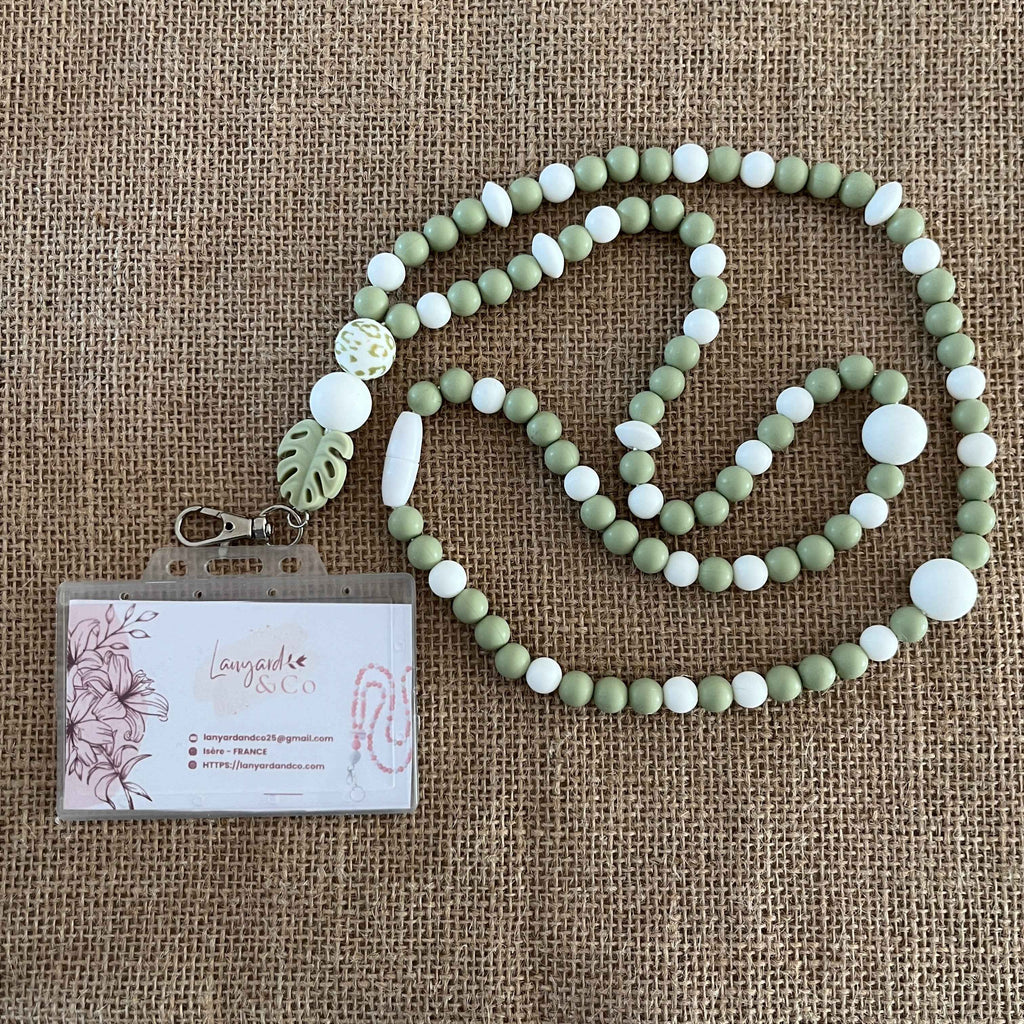 Lanyard Vert et Blanc pour professionnel