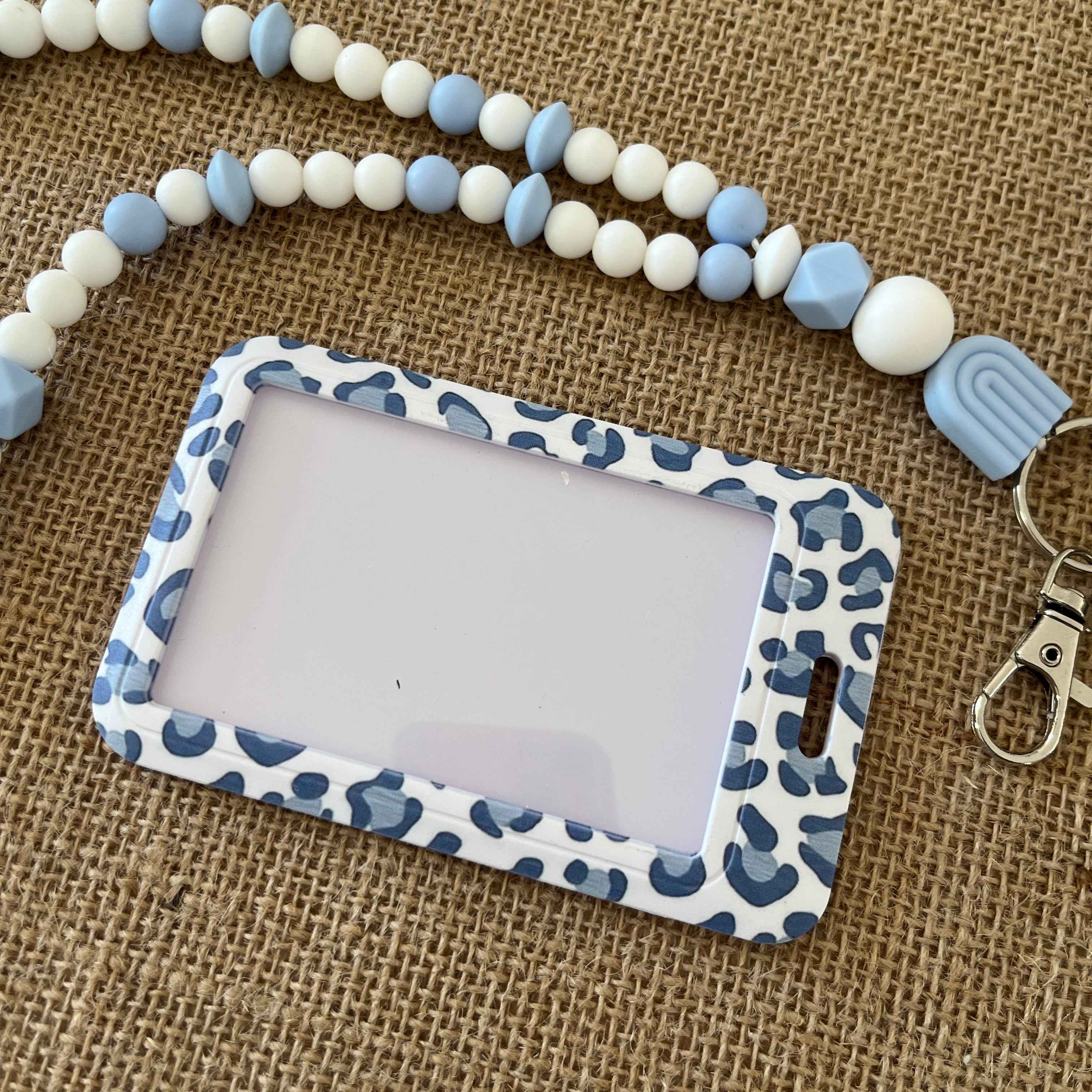 Porte-Carte Rigide Léopard Bleu
