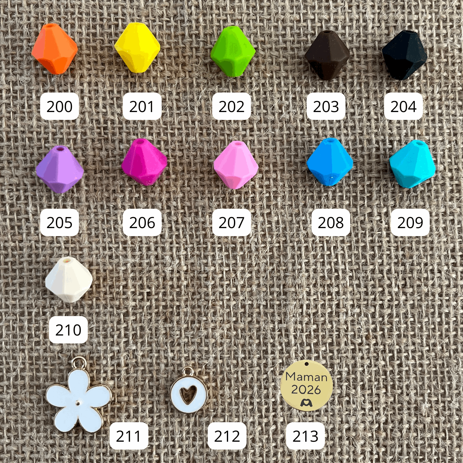 Bijoux de Sac perles colorées en silicone douce