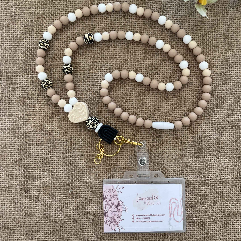 Tour de Cou Léopard en Perles Silicone – Collier Porte-Clés Bohème Chic pour Femme