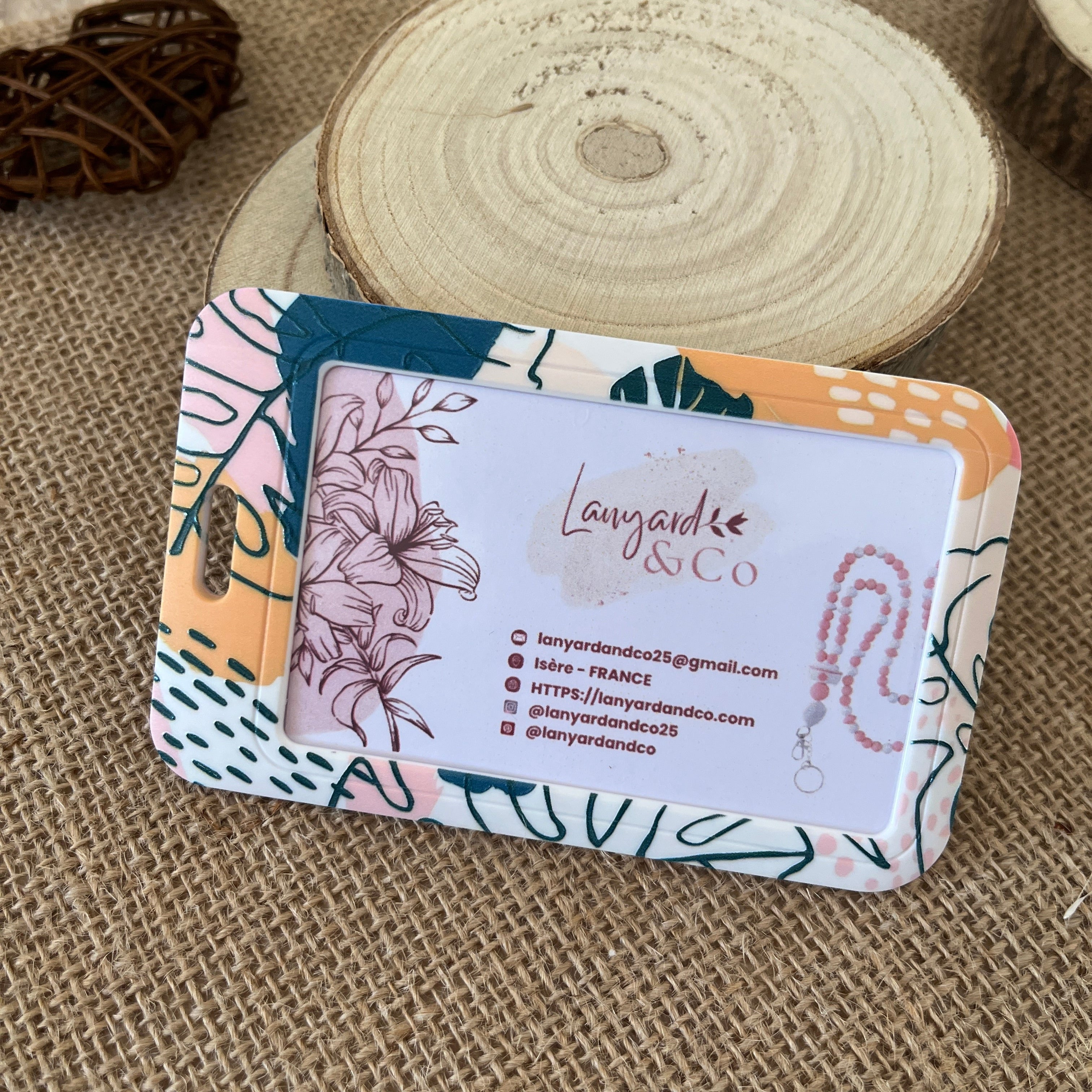 etui carte bancaire rigide compact design tropical