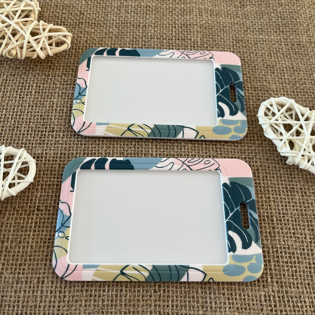 Porte carte original avec motifs feuilles modernes