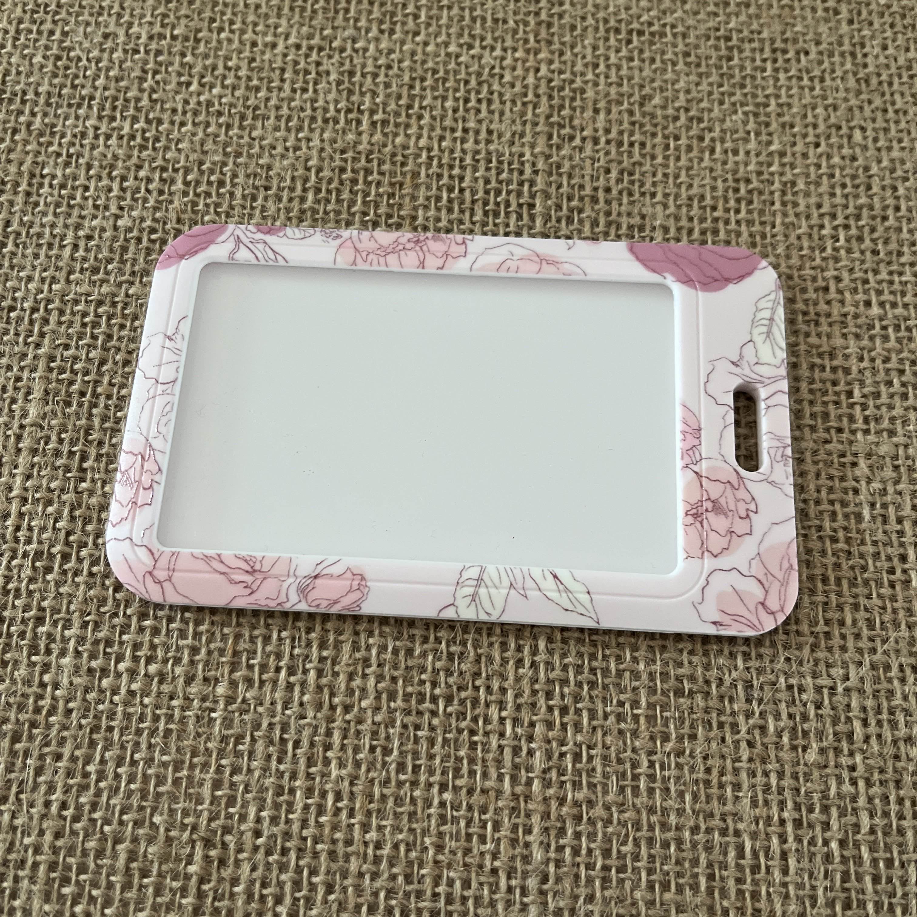 Porte Carte - Fleurs Roses