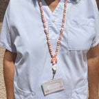 Tour de Cou Porte Badge Quartz Rose professionnel