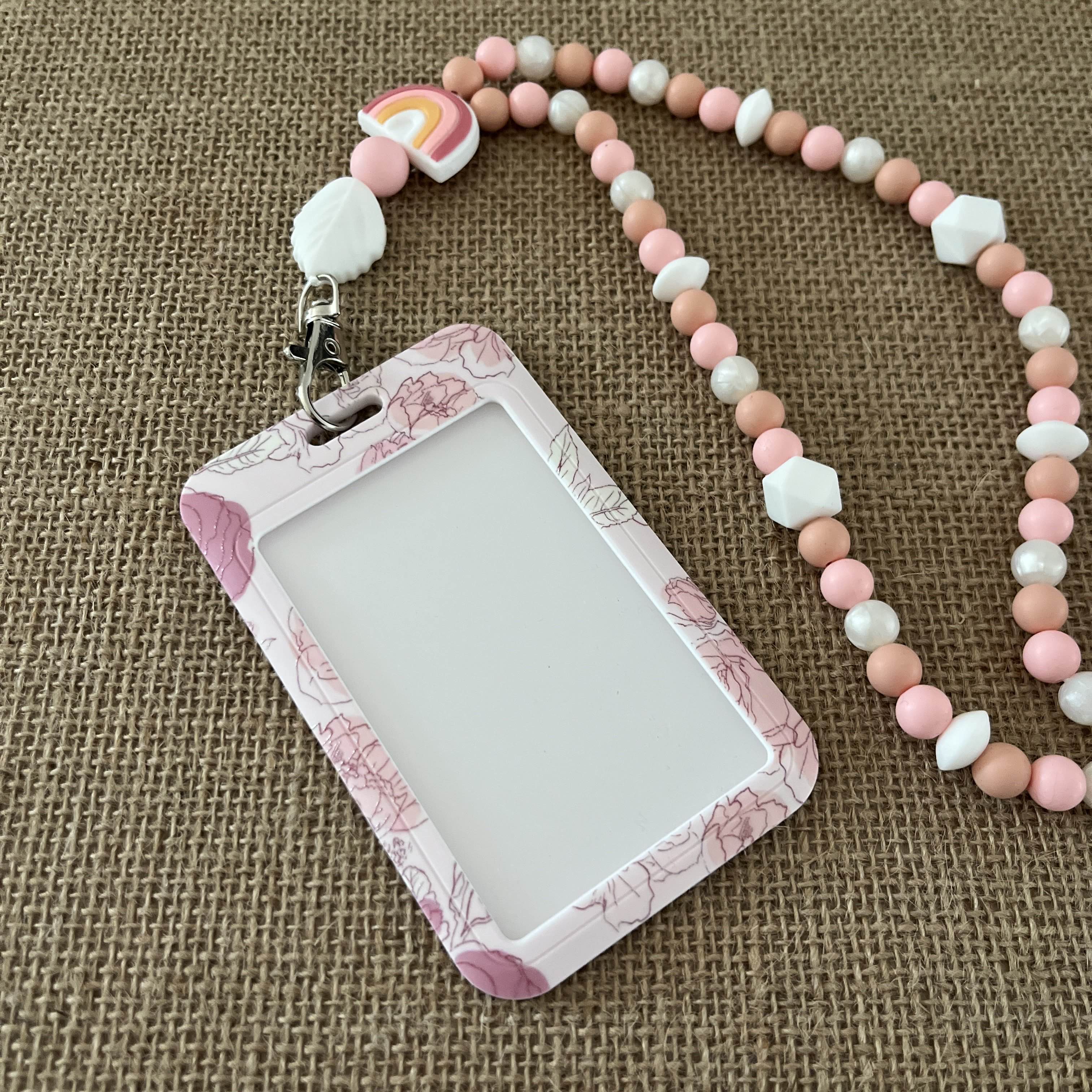 Porte Carte - Fleurs Roses