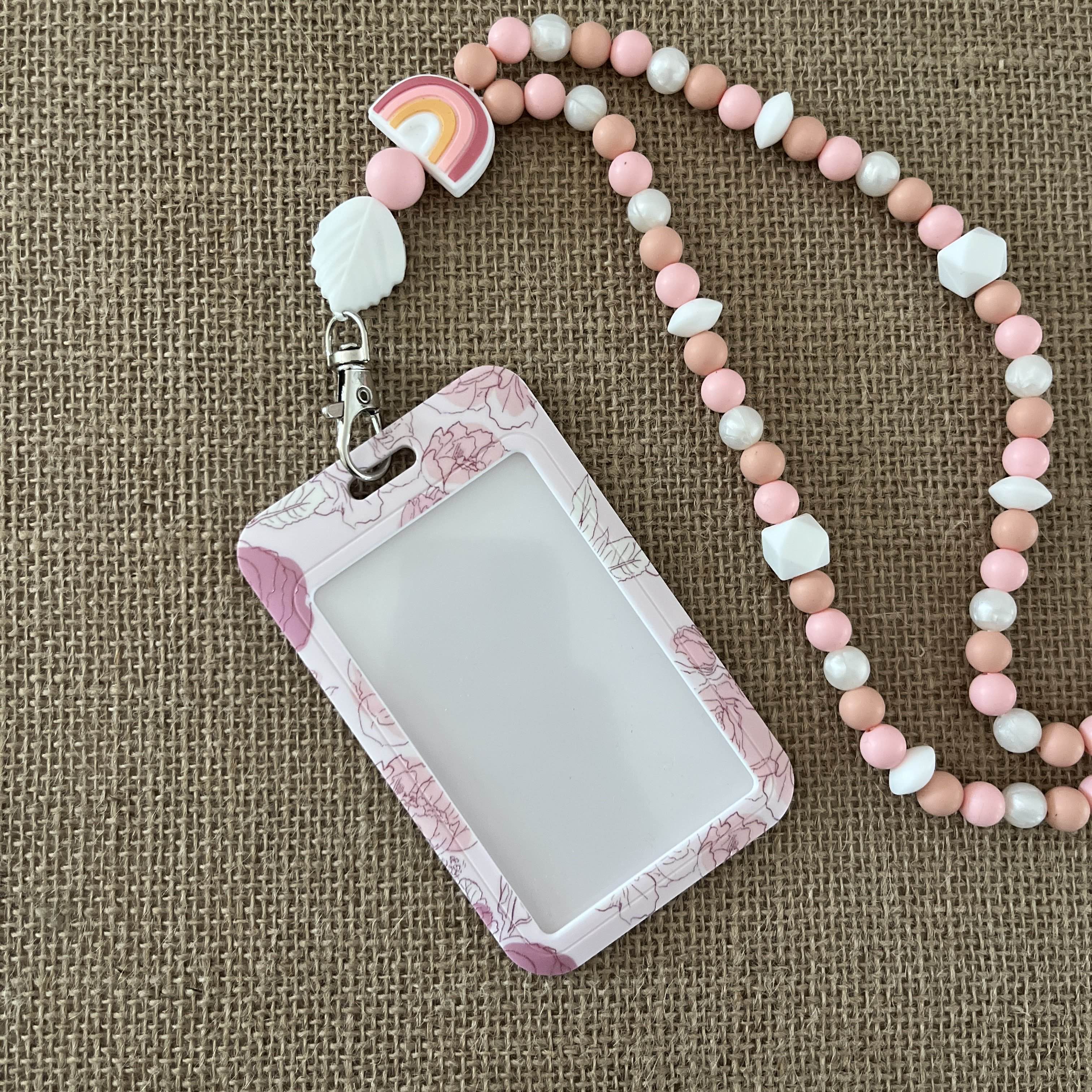 Porte Carte - Fleurs Roses