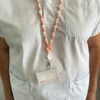 Tour de Cou Porte Badge Quartz Rose professionnel