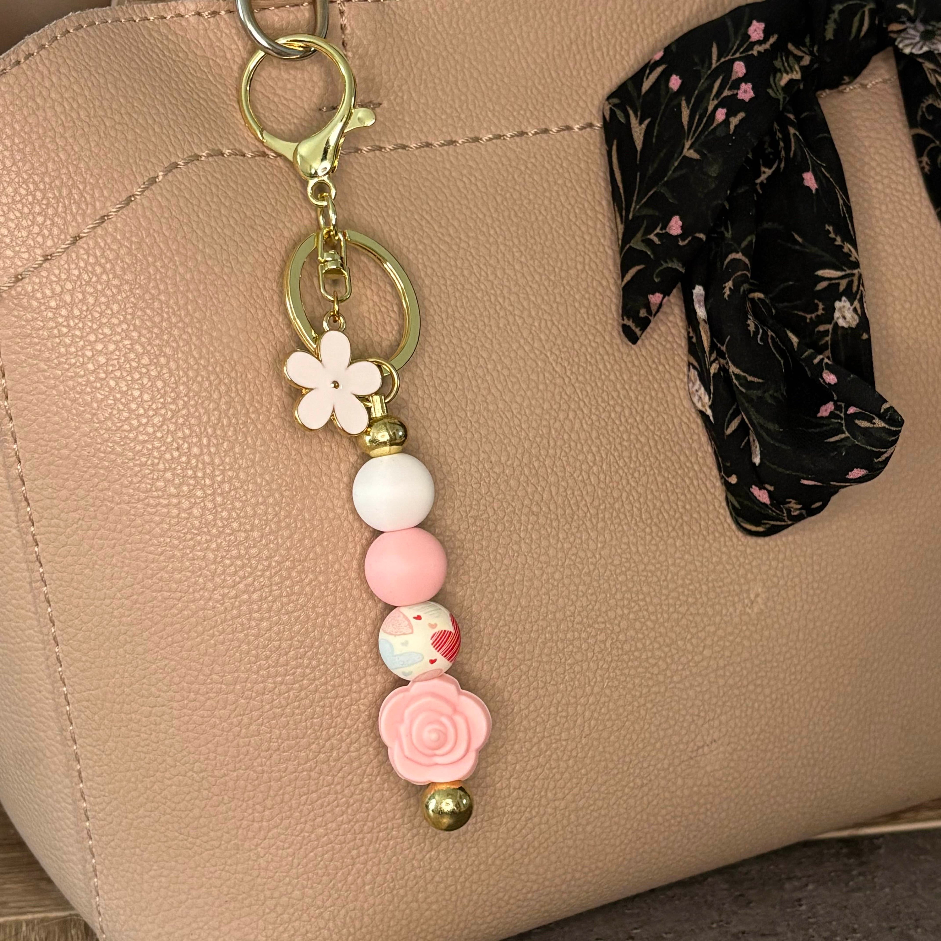 Bijoux de sac - Fleur Rose