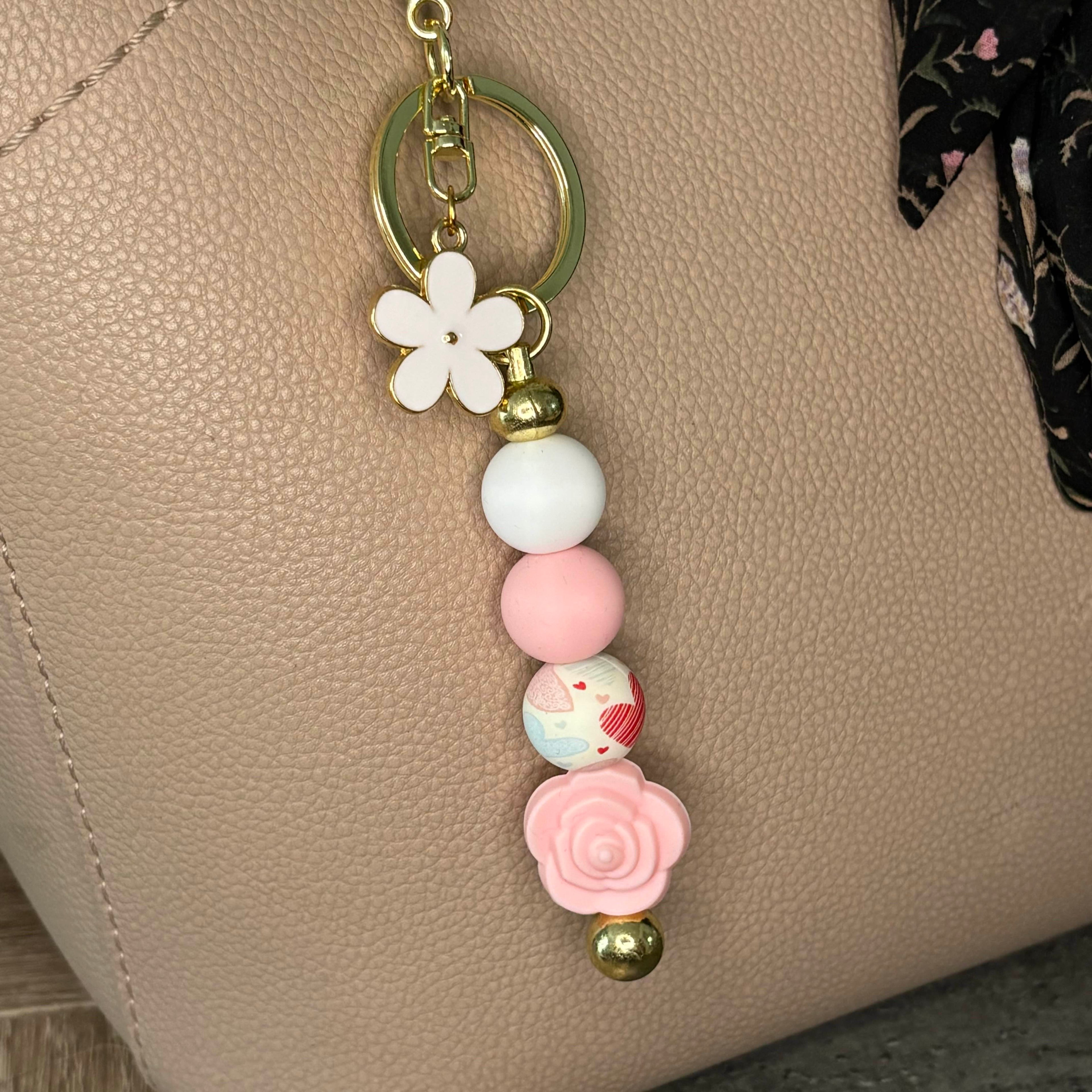 Bijoux de sac - Fleur Rose