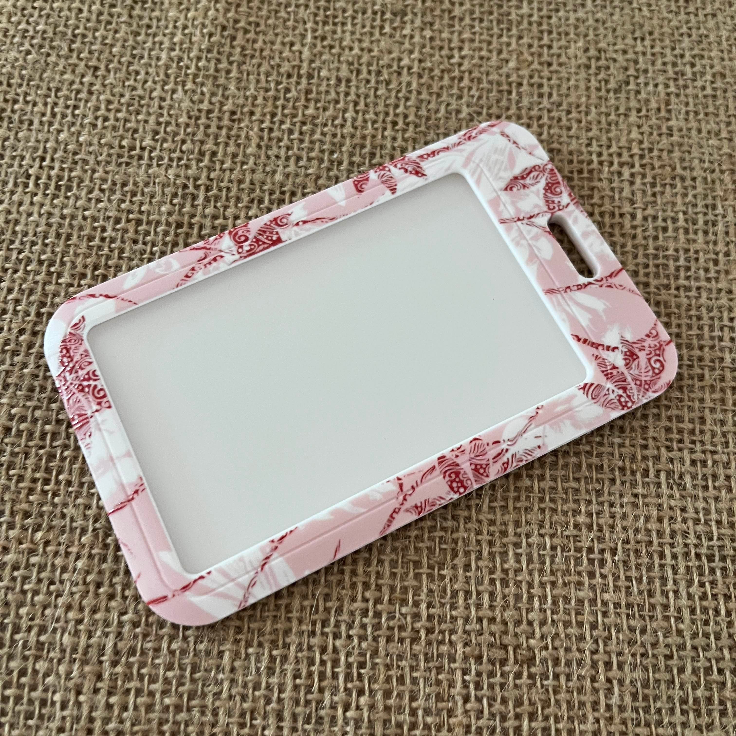 Porte Carte - Feuilles Roses