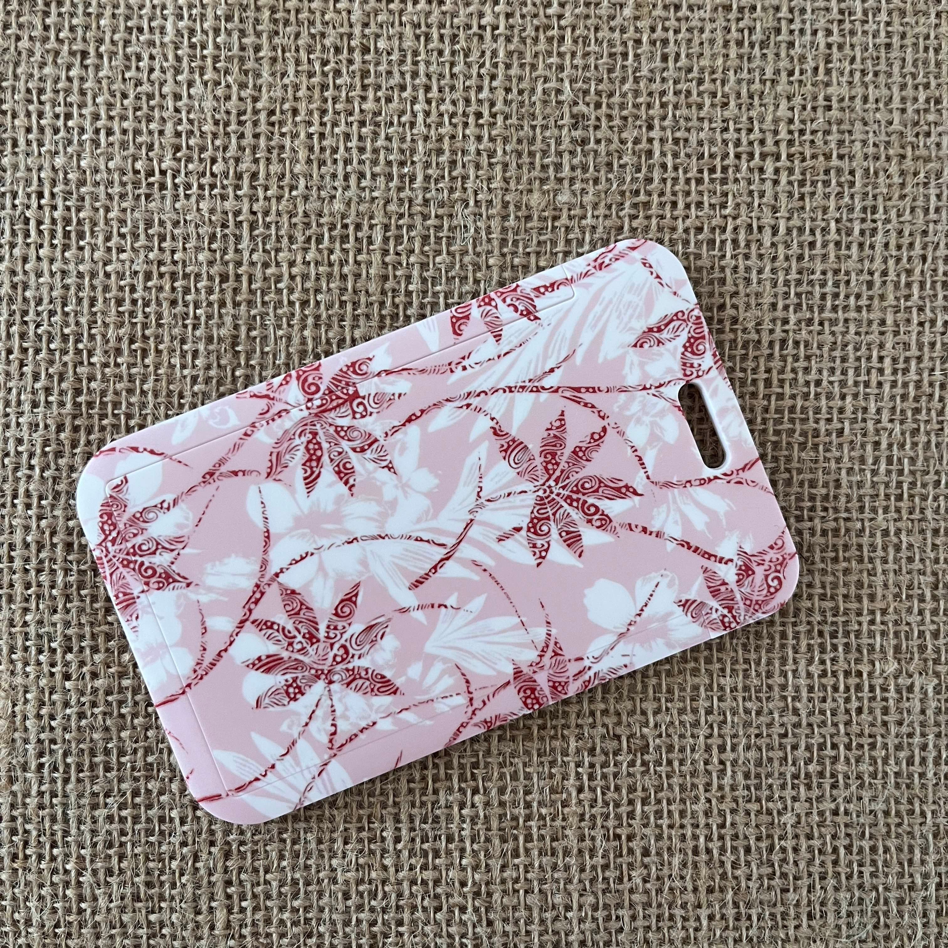 Porte Carte - Feuilles Roses