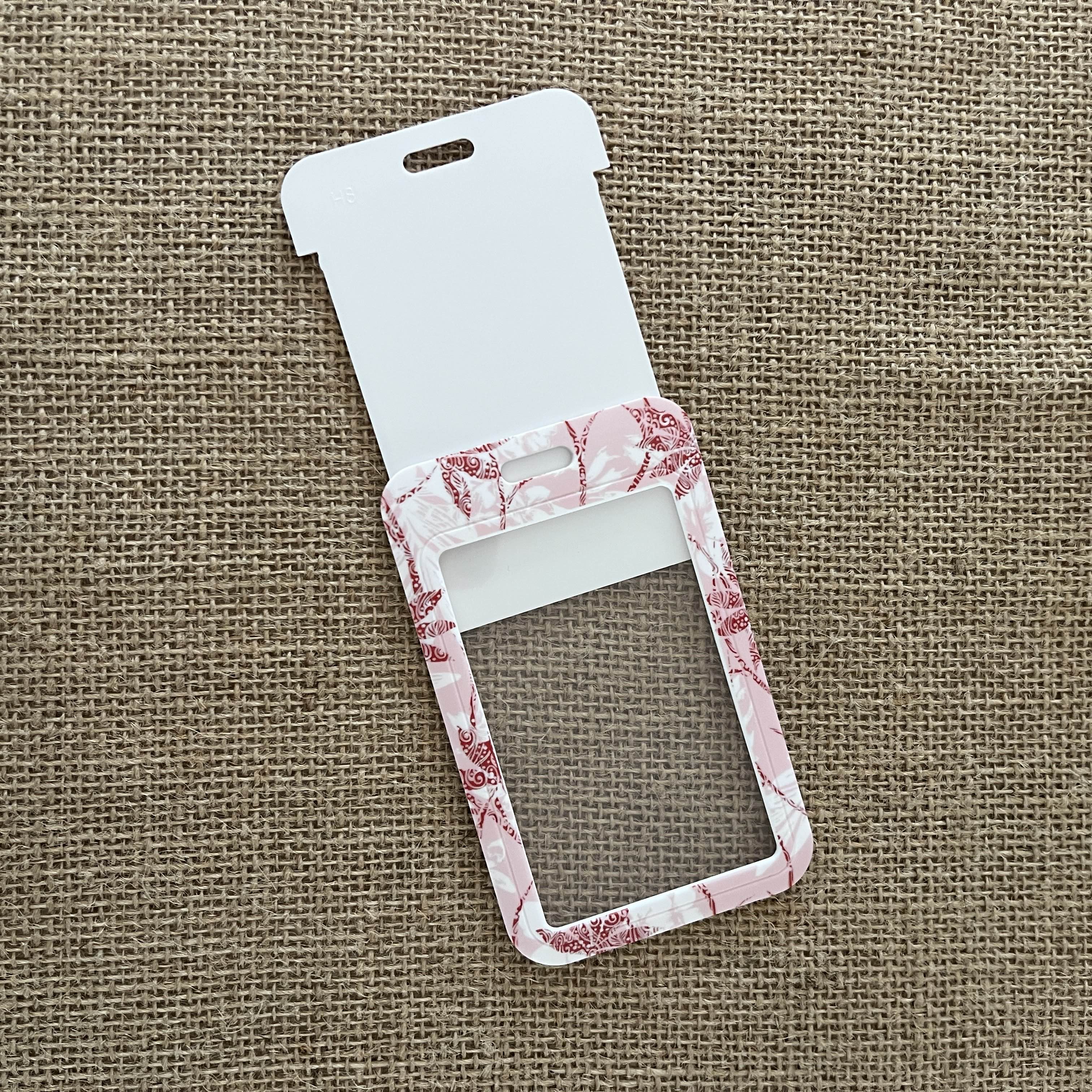 Porte Carte - Feuilles Roses