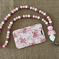 Porte Carte - Feuilles Roses Ma boutique