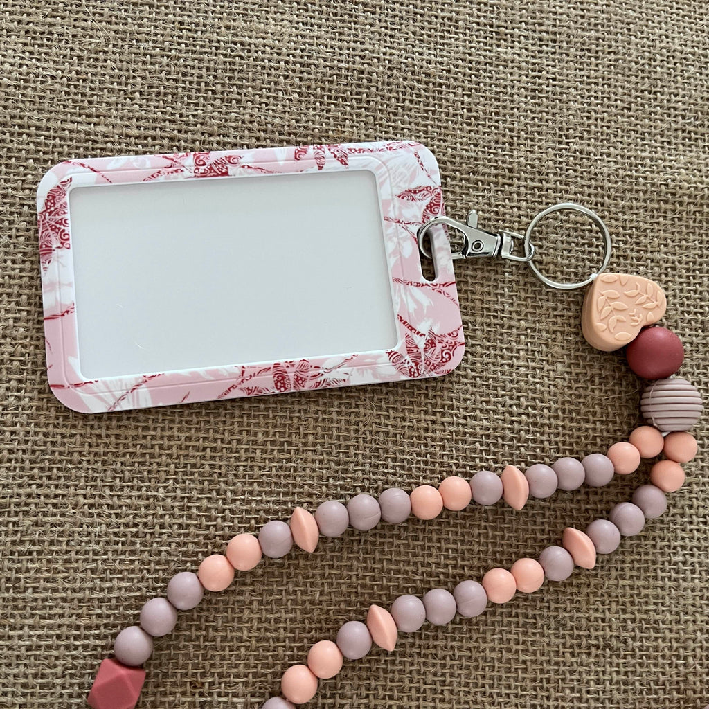 Porte Carte - Feuilles Roses Ma boutique
