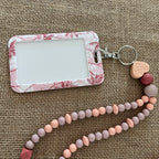 Porte Carte - Feuilles Roses Ma boutique