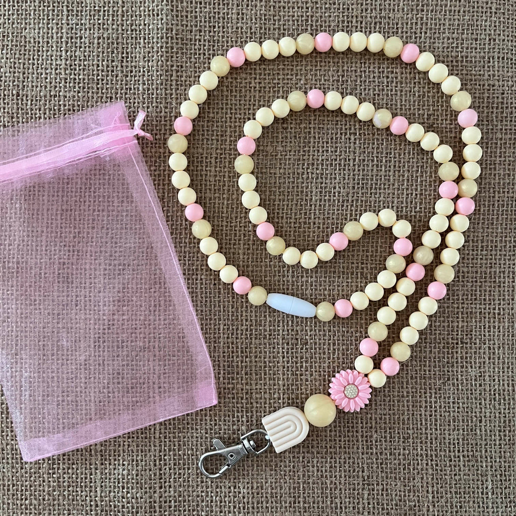 Tour de Cou - Marguerite Rose Crème Ma boutique