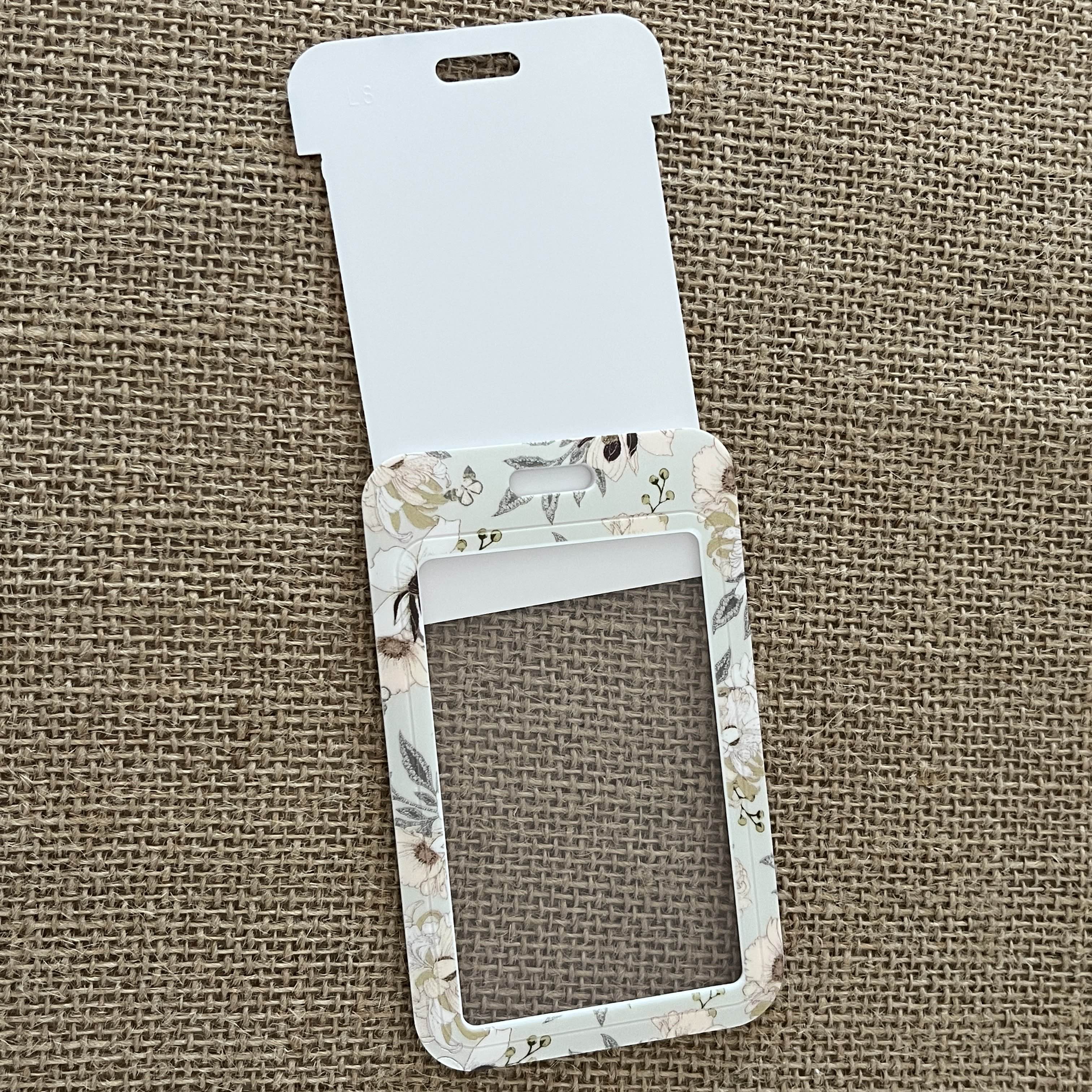 Porte Carte - Fleurs Beige