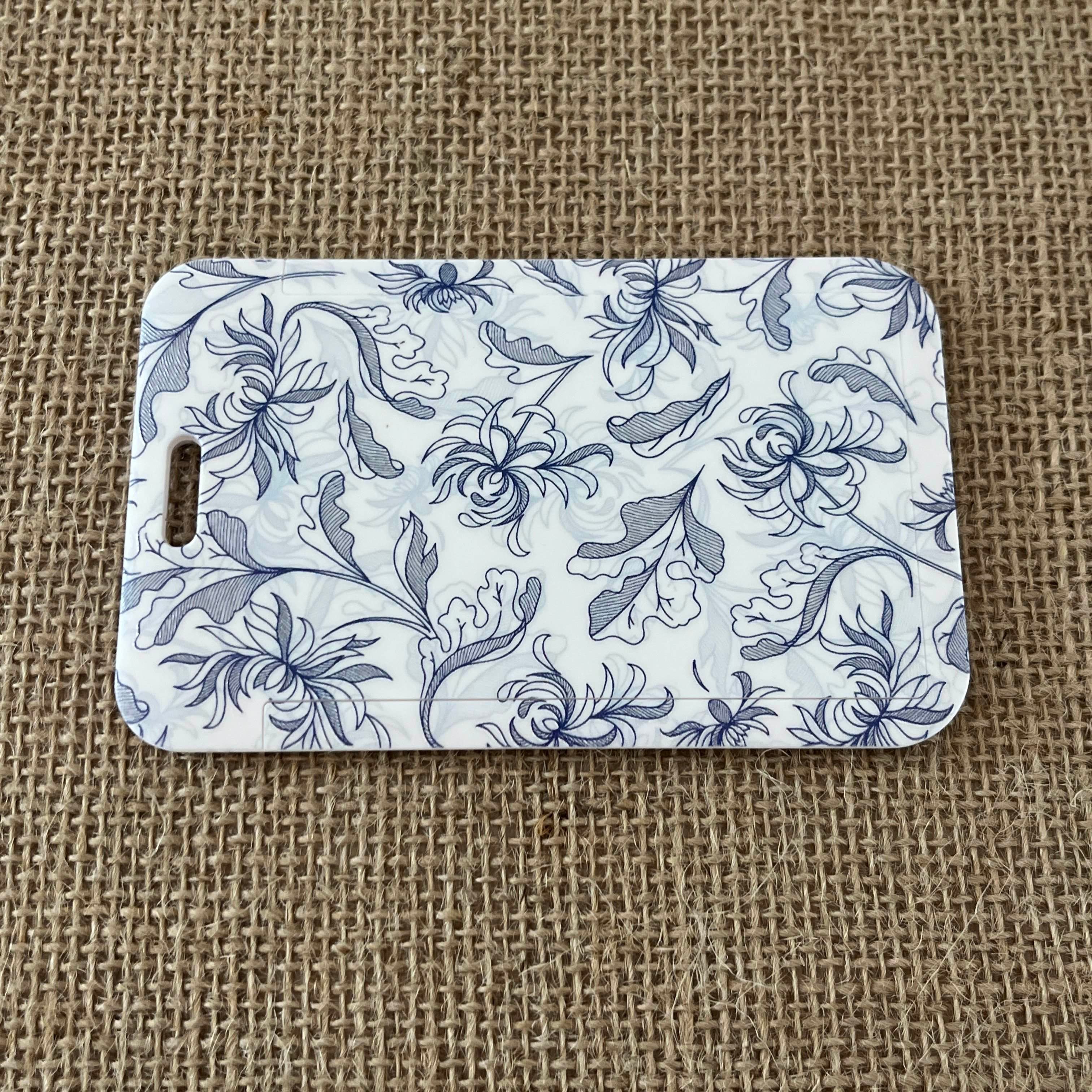 Porte Carte - Feuilles bleues