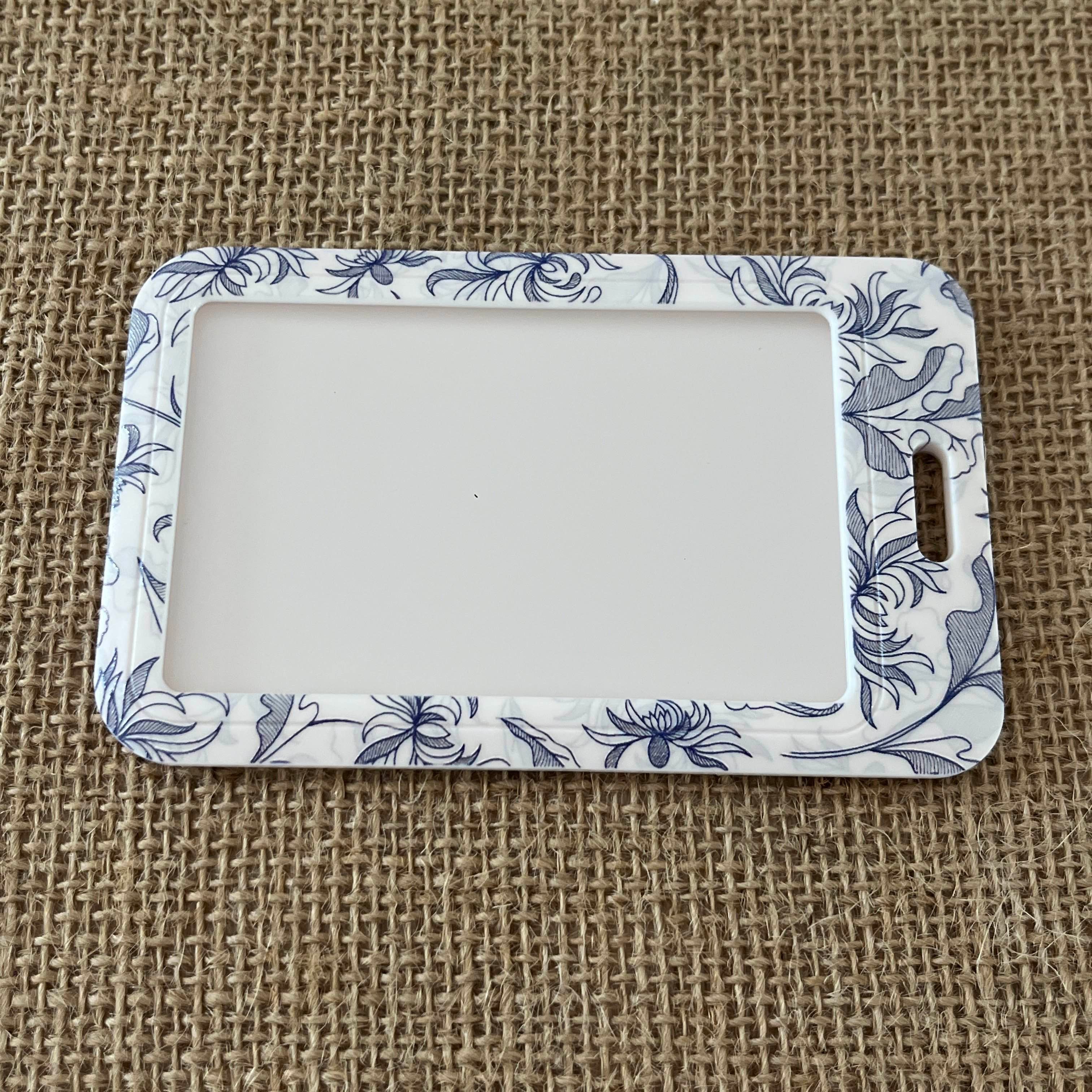 Porte Carte - Feuilles bleues