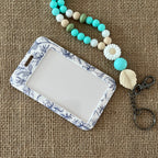 Porte Carte - Feuilles bleues Ma boutique