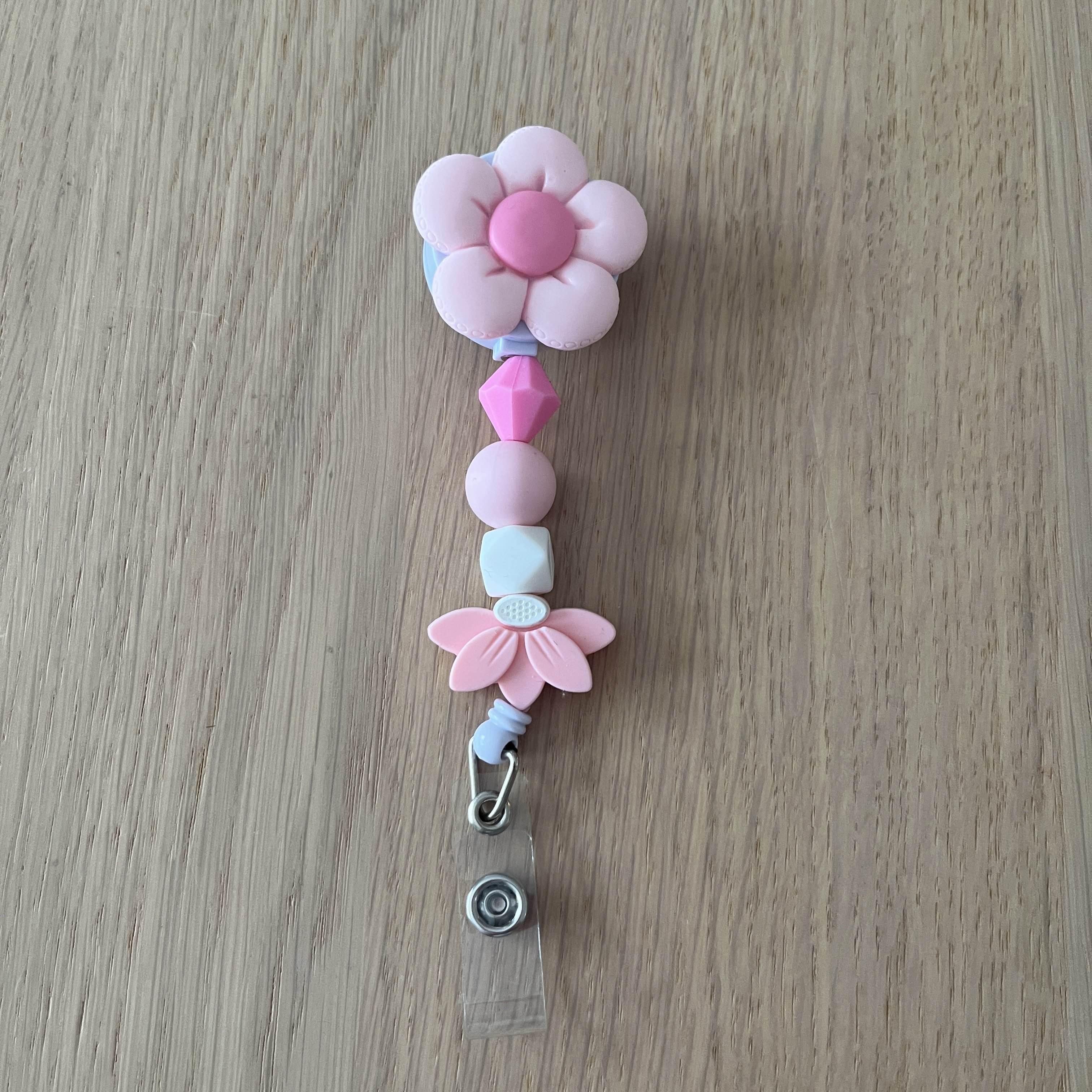 Porte Badge Enrouleur Rose