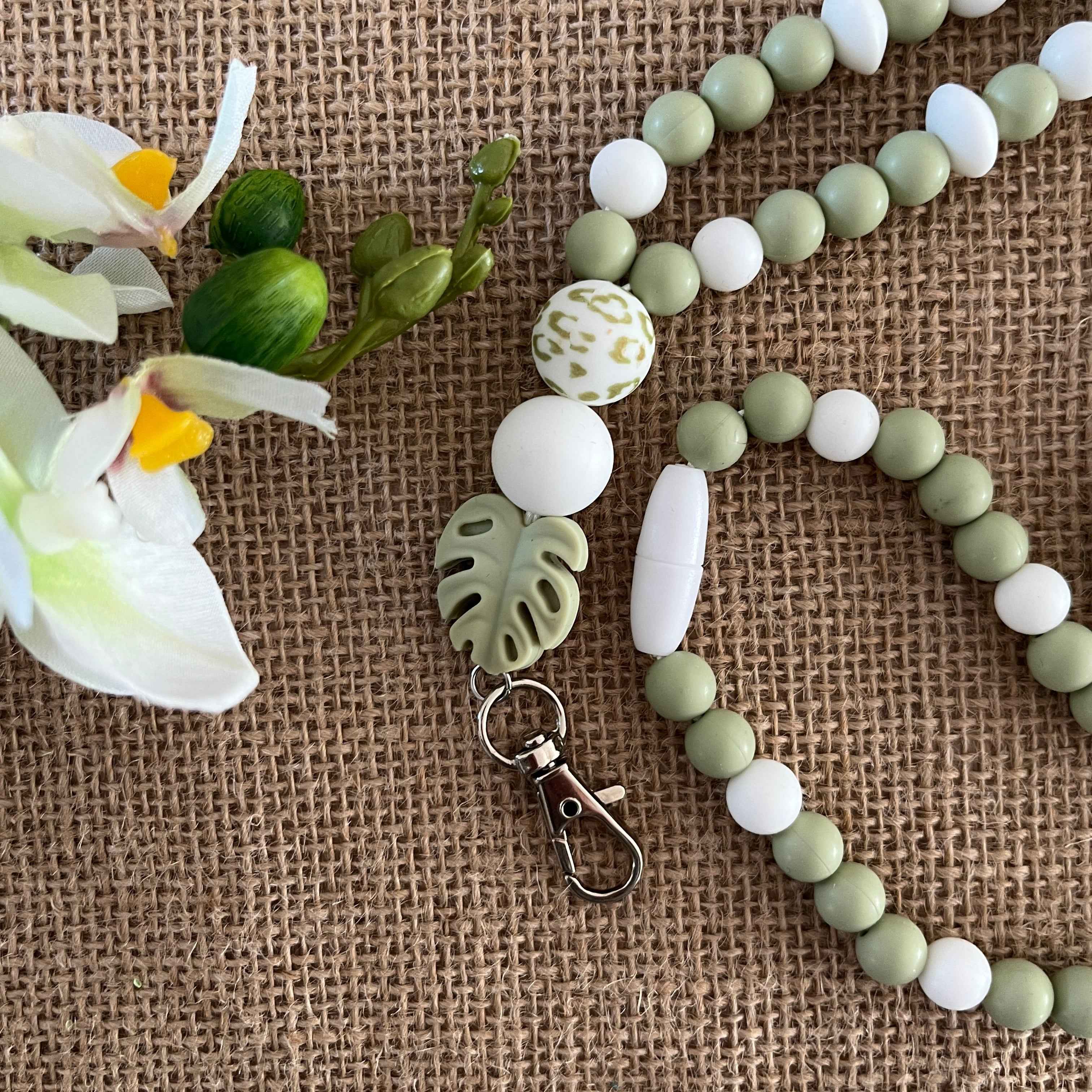 Lanyard Vert et Blanc pour professionnel