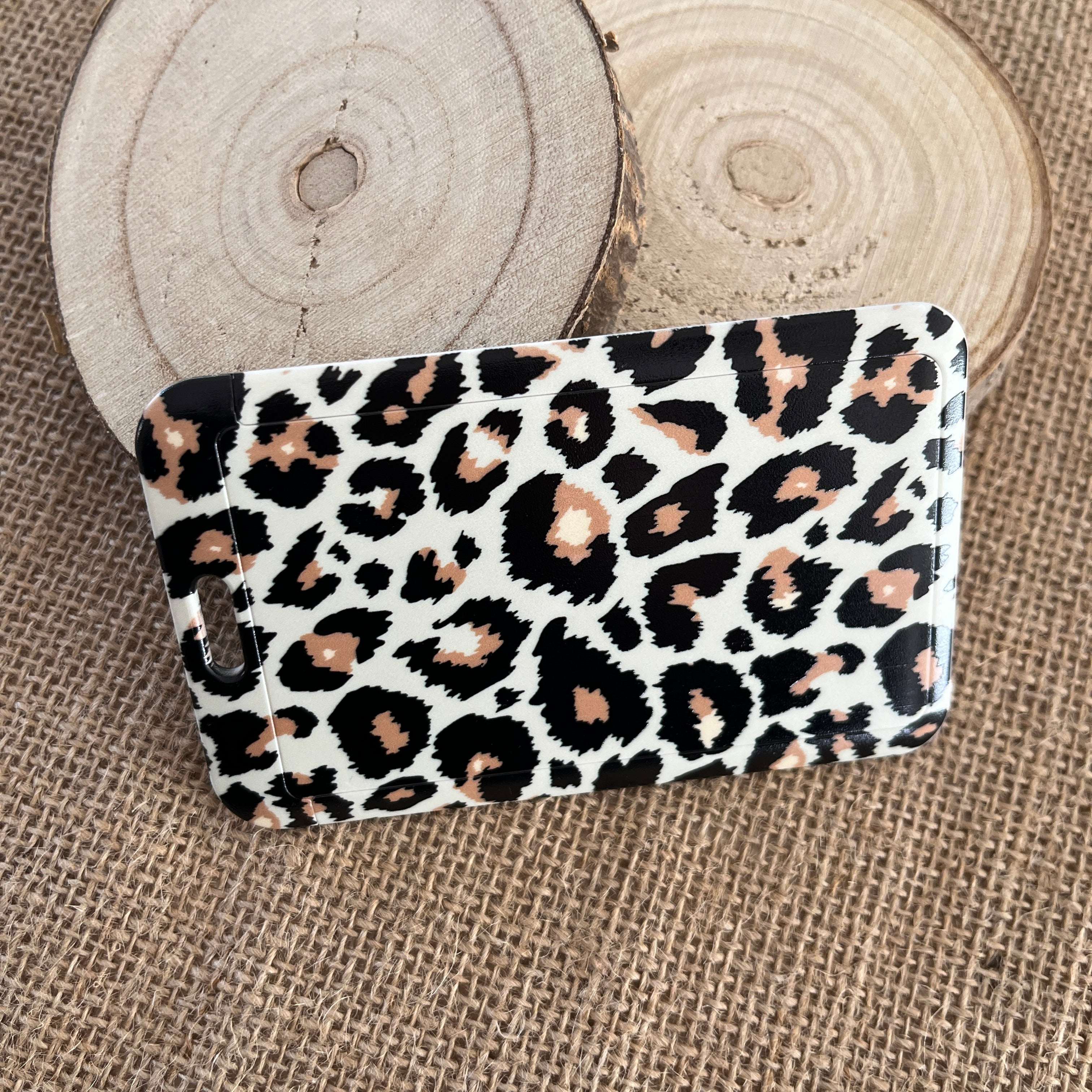 Porte-Carte collegien Léopard blanc tendance