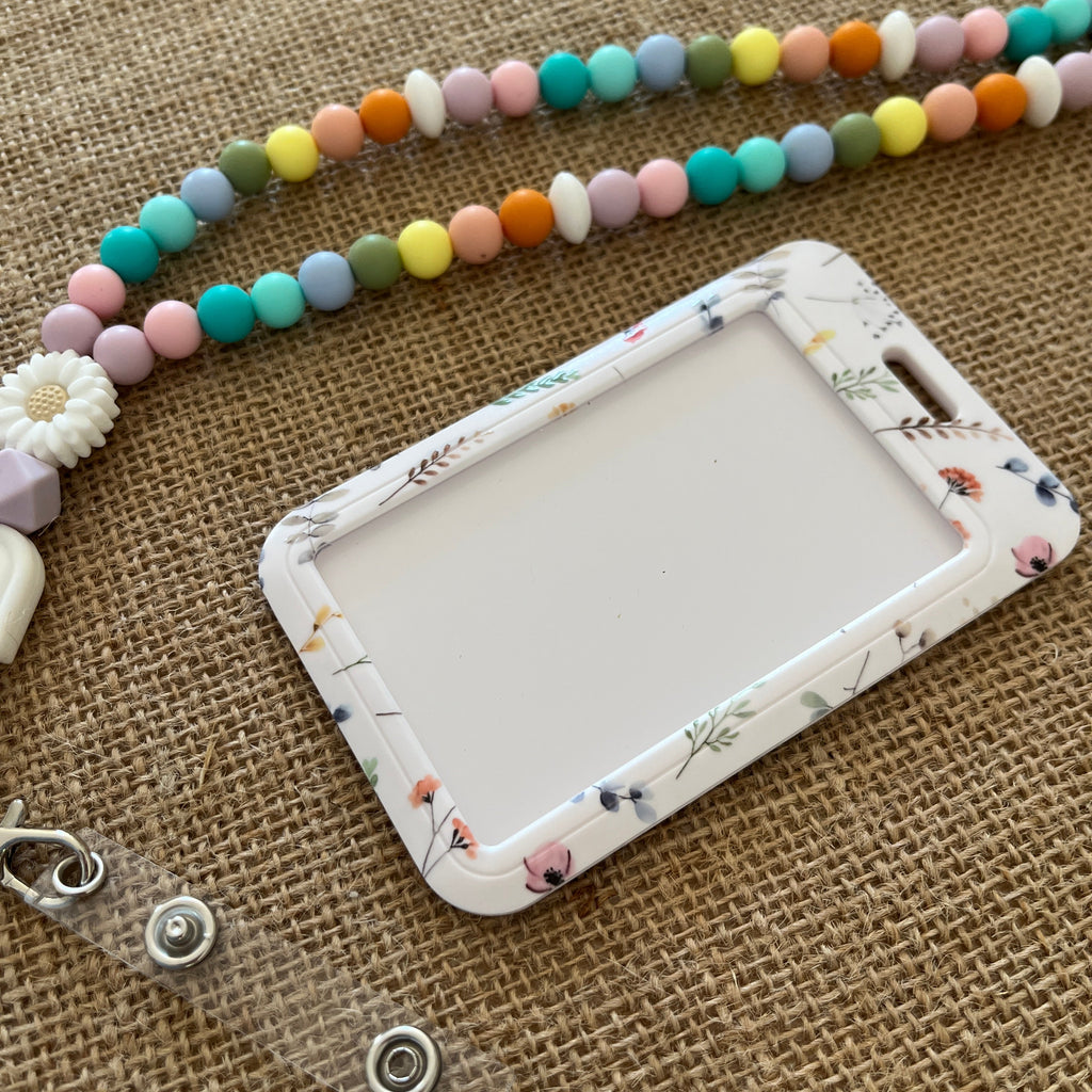 porte carte fleurs blanc rigide