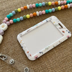 porte carte fleurs blanc rigide