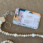 porte carte fleurs tropical vert